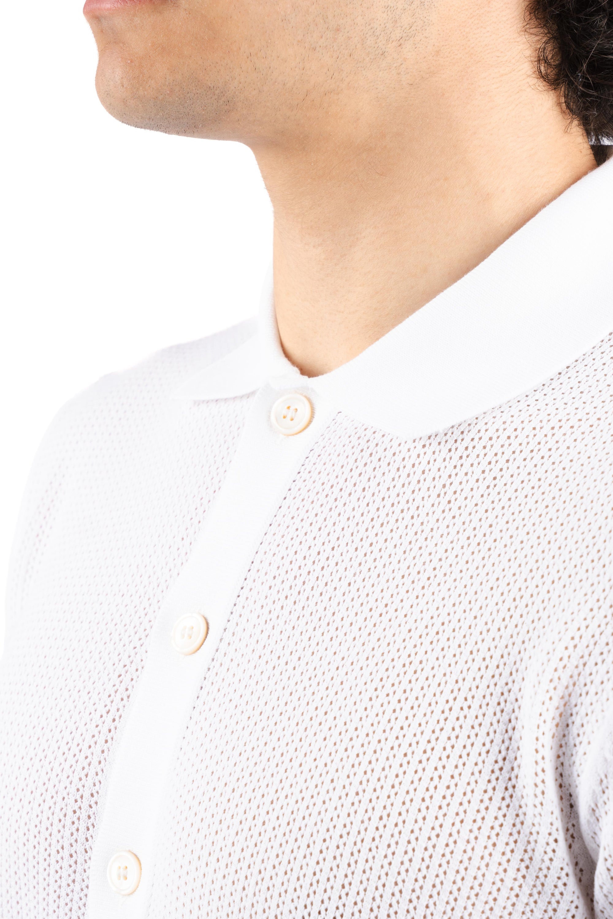 Camicia con lavorazione in micro rete 57180/20611 002 GRAN SASSO 
