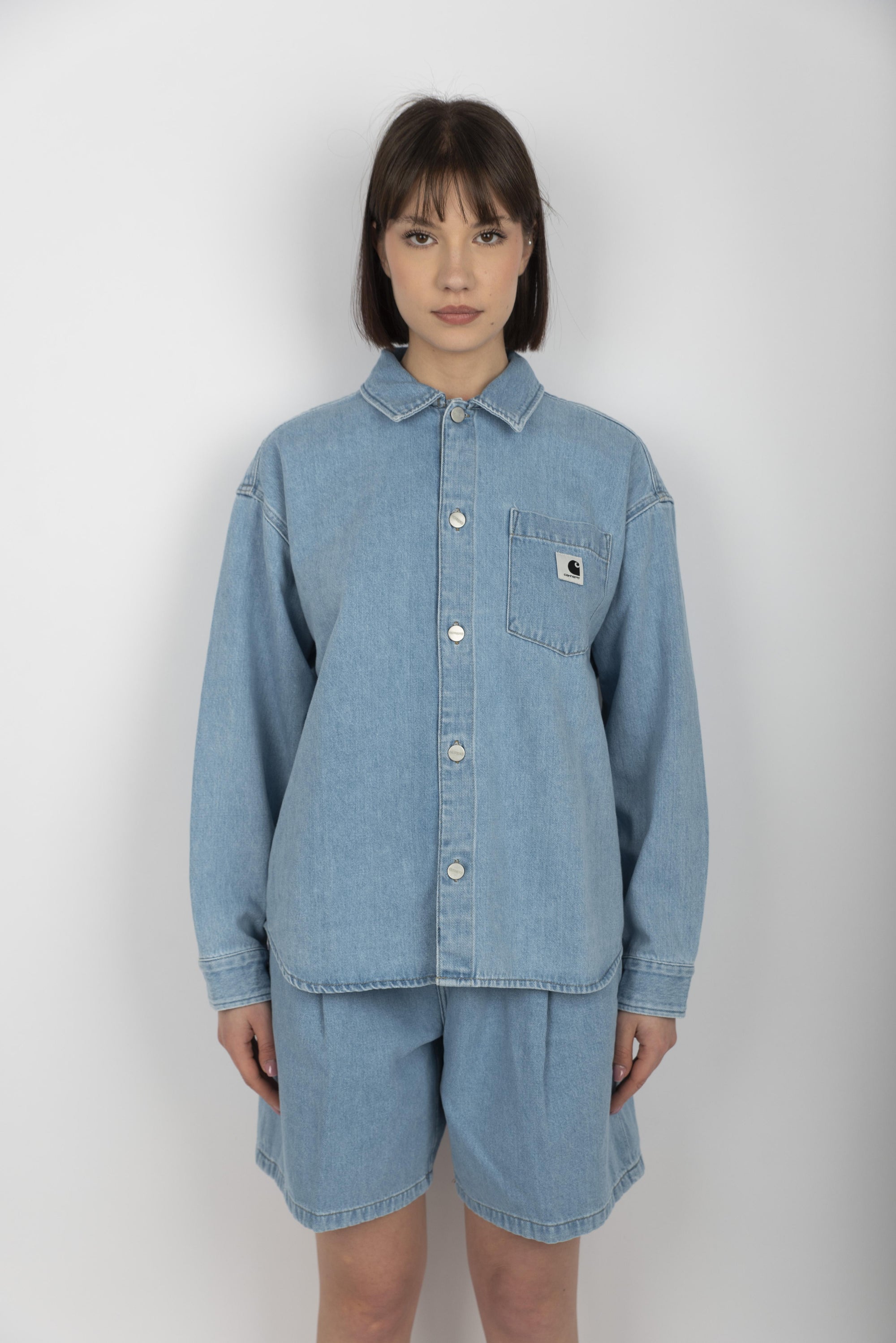 Camicia Women's Alta Shirt Jac blue stone bleached  I033344 0112 CARHARTT WIP 