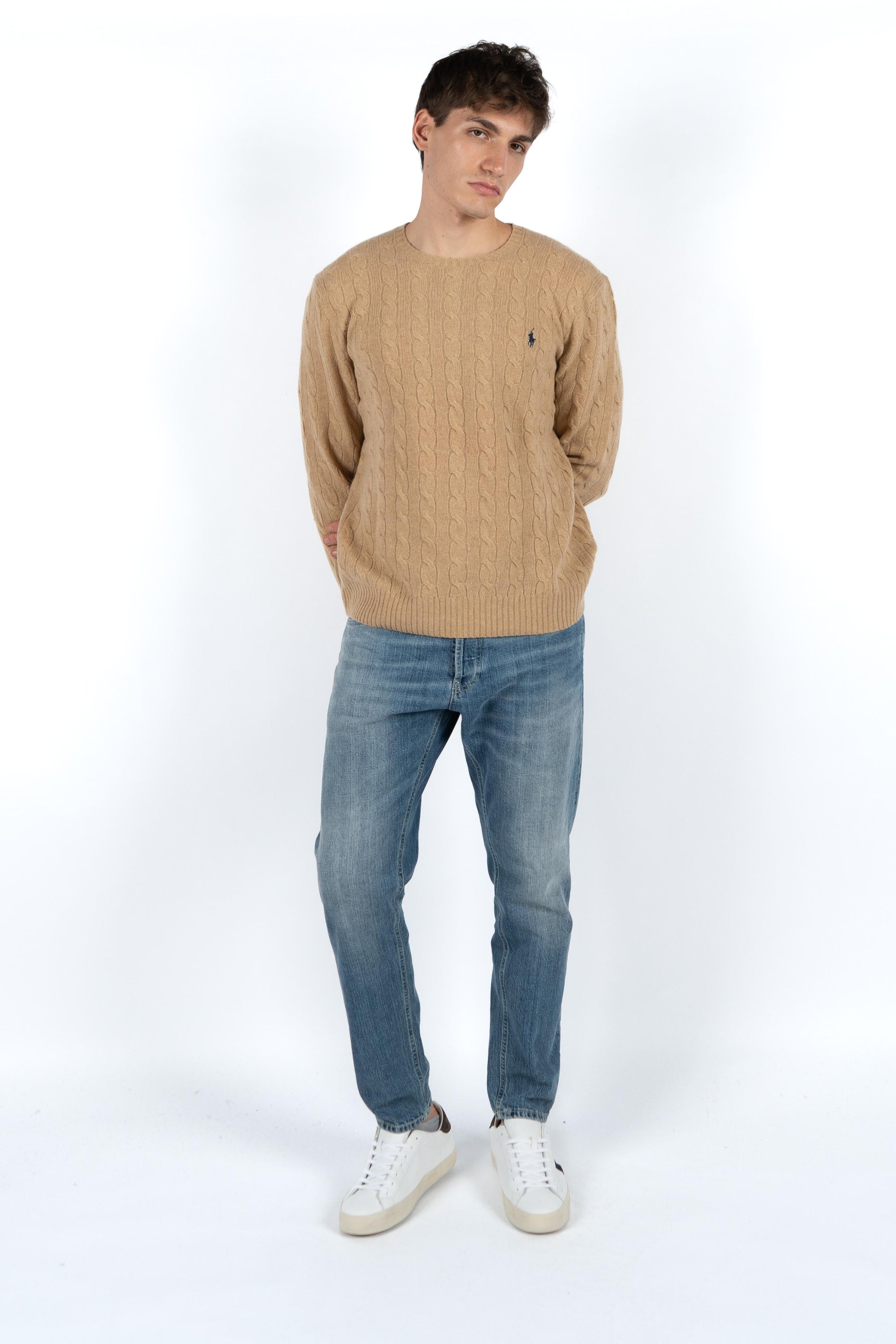 Maglia in lana e cashmere a trecce 710876762 009 POLO RALPH LAUREN 