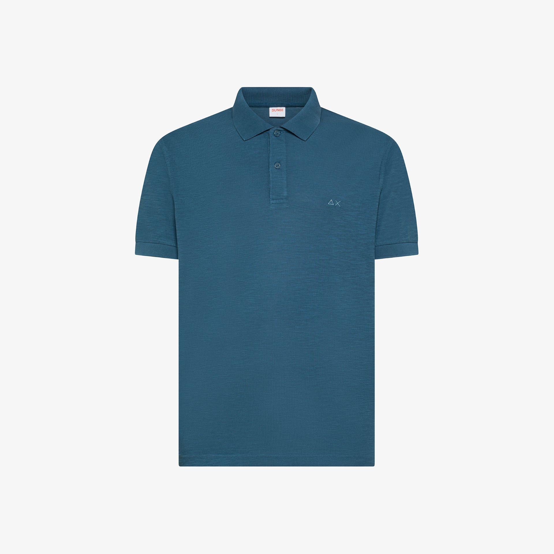 Polo con ricamo sul petto A36135 80 SUN68 