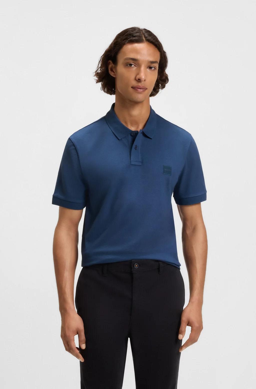 Polo slim fit in cotone elasticizzato con toppa con logo 50507803 466 BOSS 