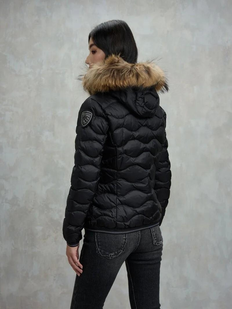 Piumino con bordo in pelliccia aldie 25WBLDC03096 999EI BLAUER 