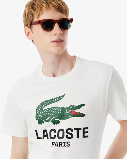 T-shirt in cotone stampato TH5634 001 LACOSTE 