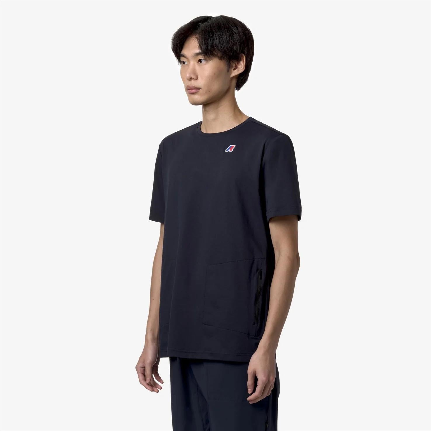T-shirt unisex blu con tessuto resistente all'acqua K1141LW K89 K-WAY 
