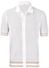 Camicia in maglia punto traforato bianco beige