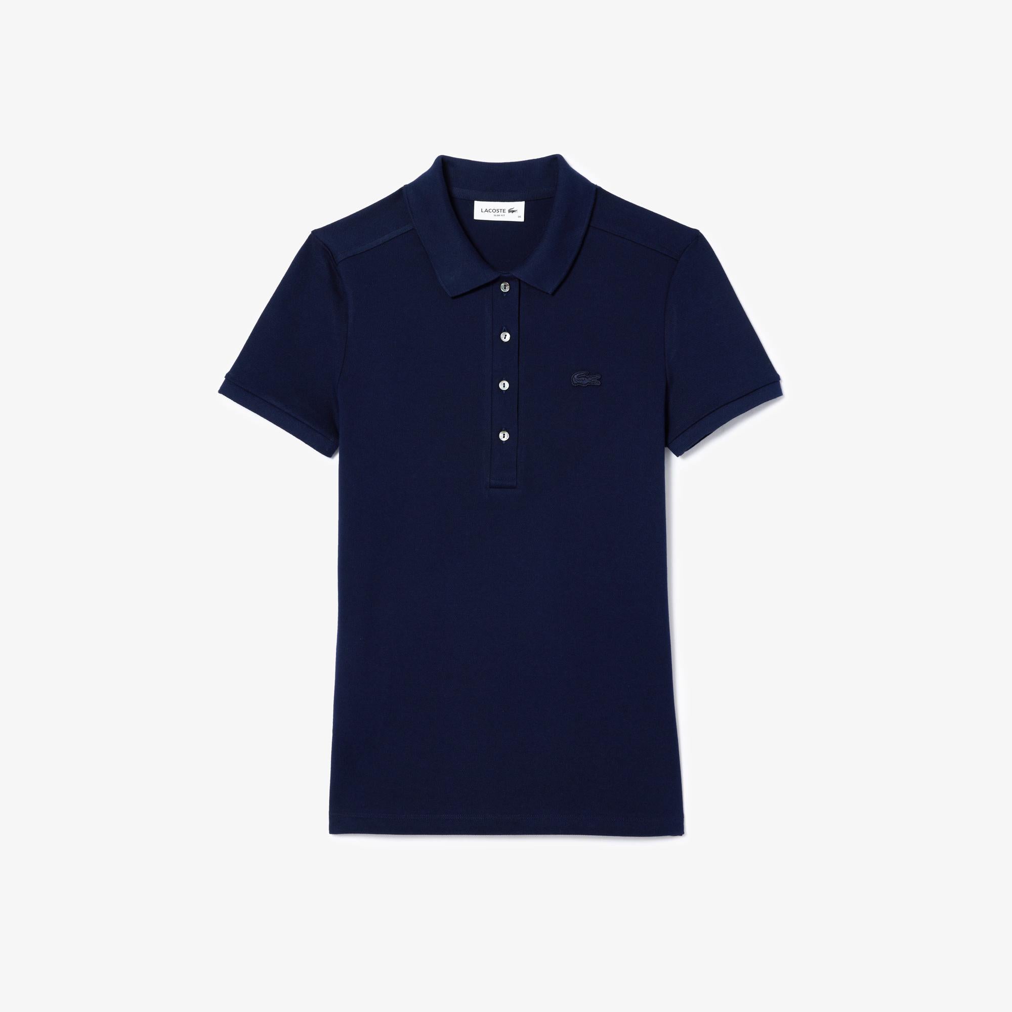 Polo da donna in piqué di cotone stretch Lacoste slim fit PF5462 166 LACOSTE 
