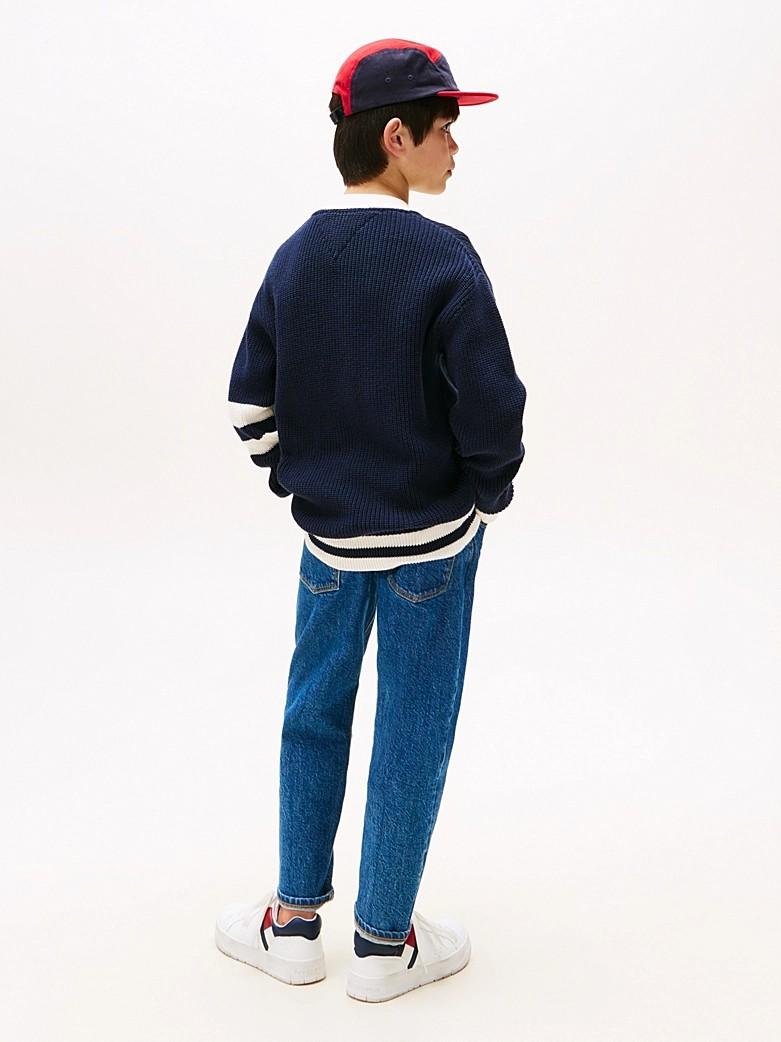 Cardigan Varsity con scollatura a V e logo KB0KB09757J C1G TOMMY HILFIGER 