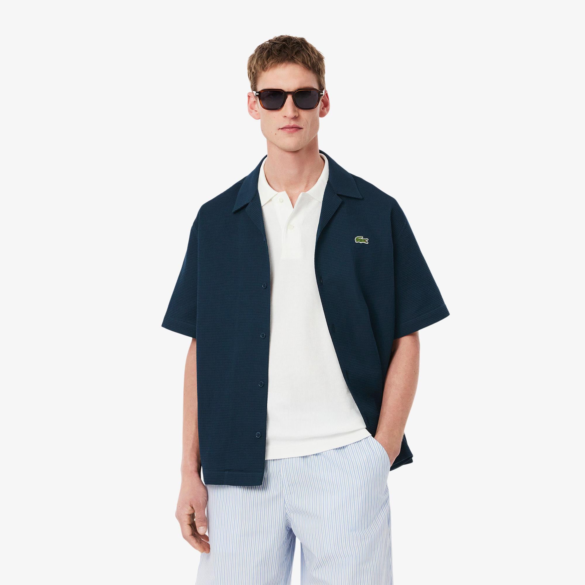 Camicia a nido d'ape CH9924 C7Z LACOSTE 
