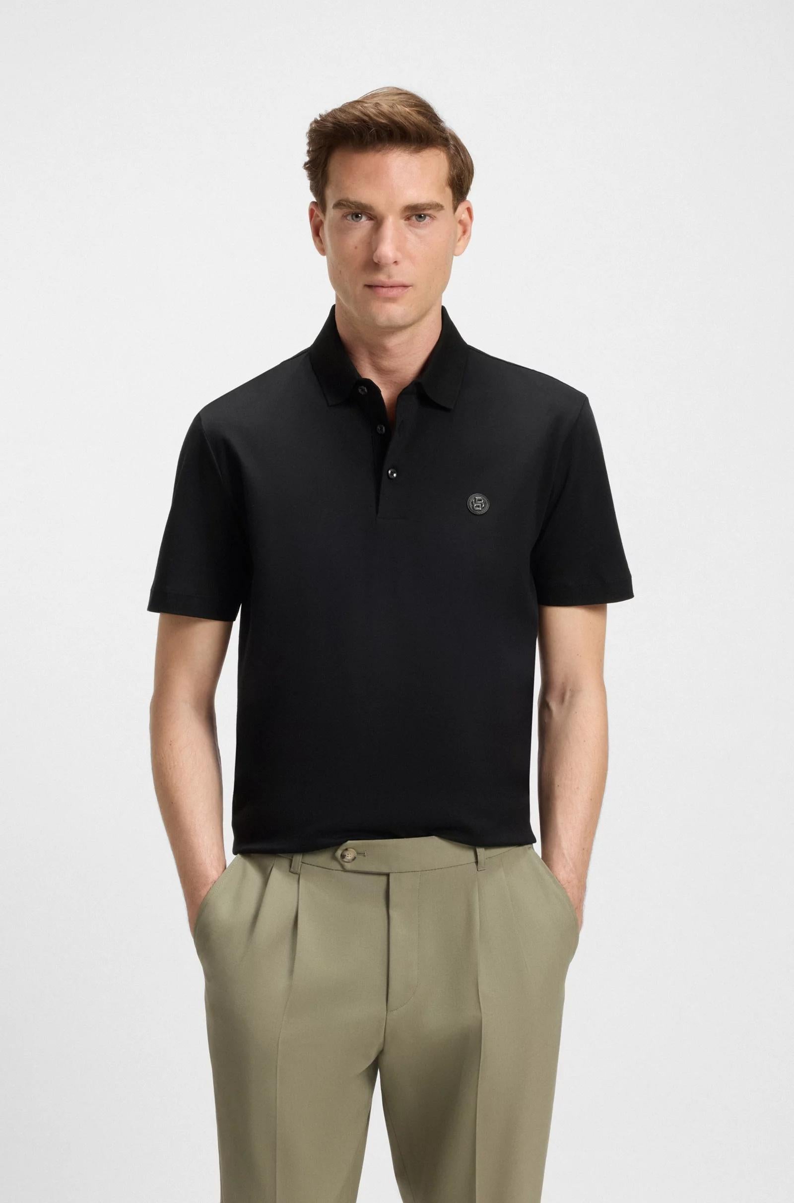 Polo in cotone mercerizzato con doppio monogramma 50520297 001 BOSS 