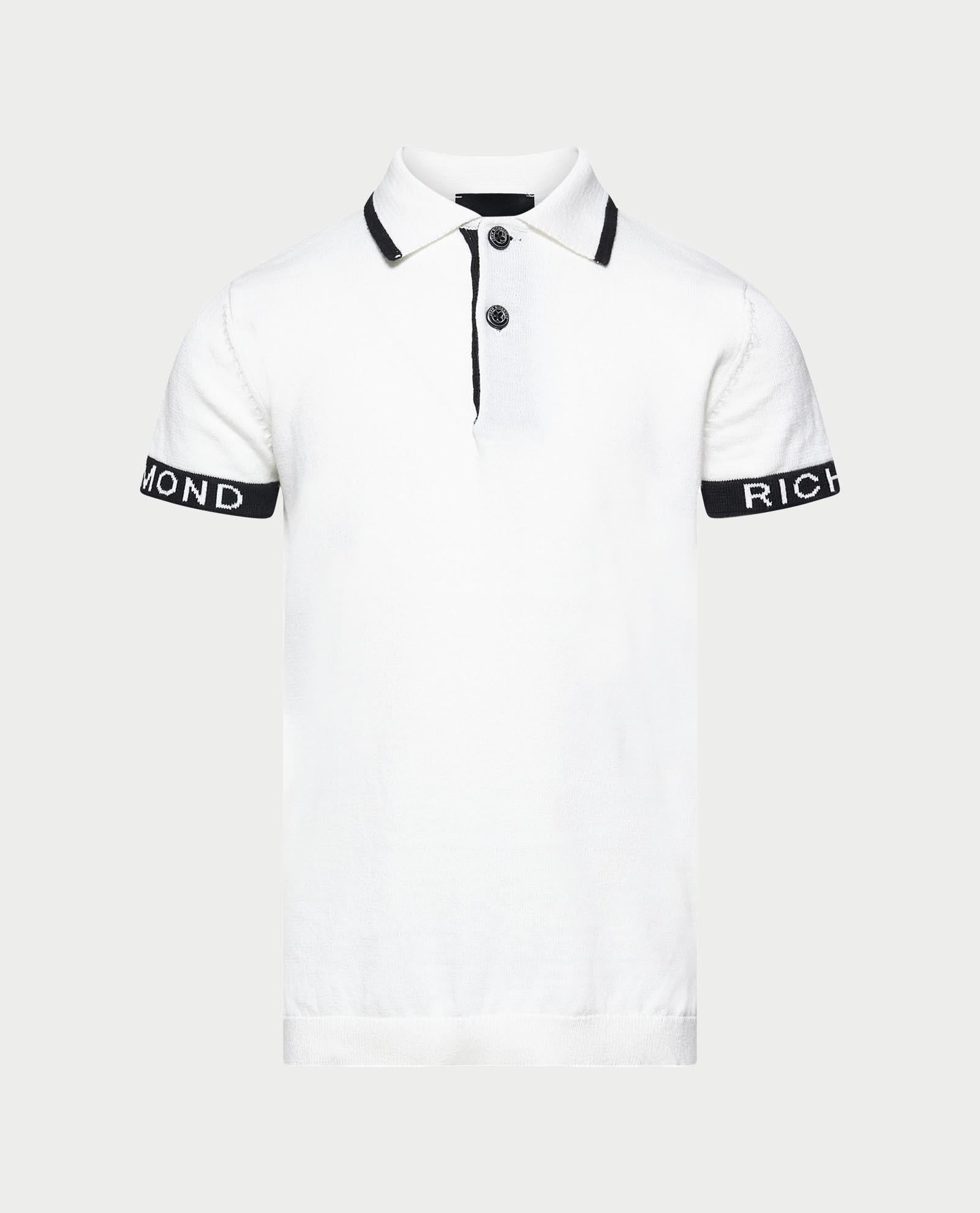 Polo con logo su maniche RBP26147PO WHITE RICHMOND 
