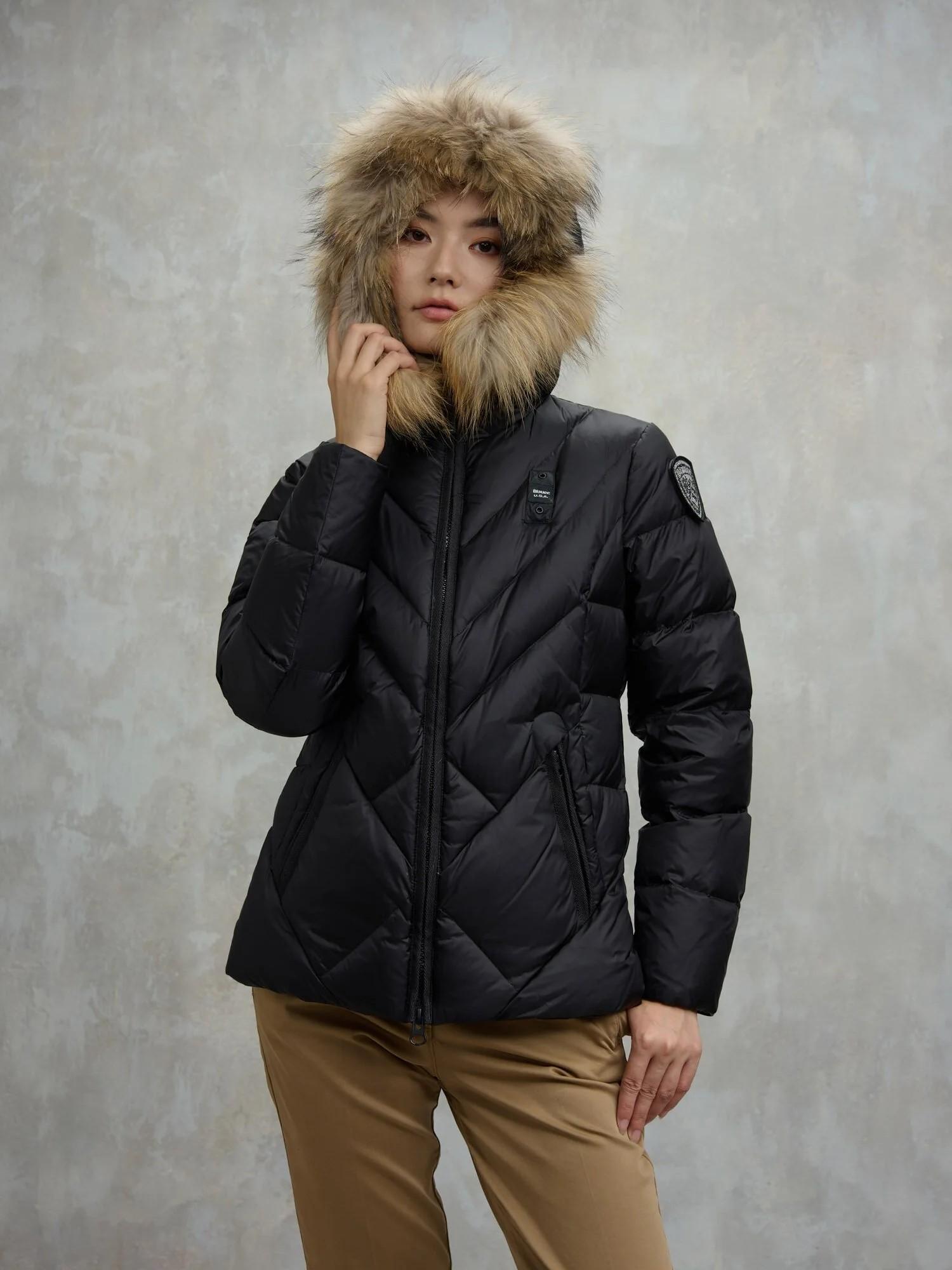 Piumino a linee geometriche alicia 25WBLDC03097 999EI BLAUER 