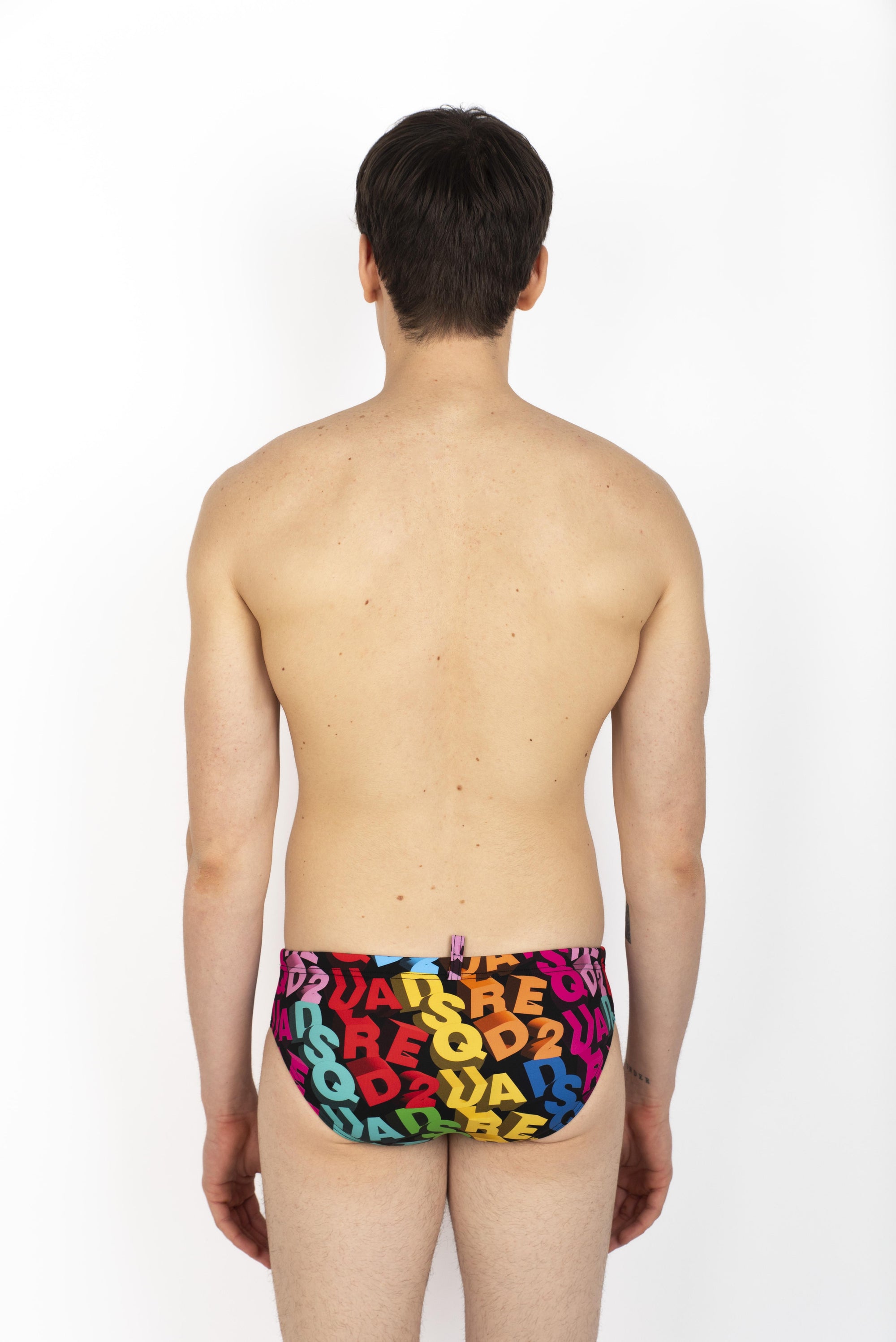 Swim Brief con all over logo D7B356090 998 DSQUARED BEACHWEAR 