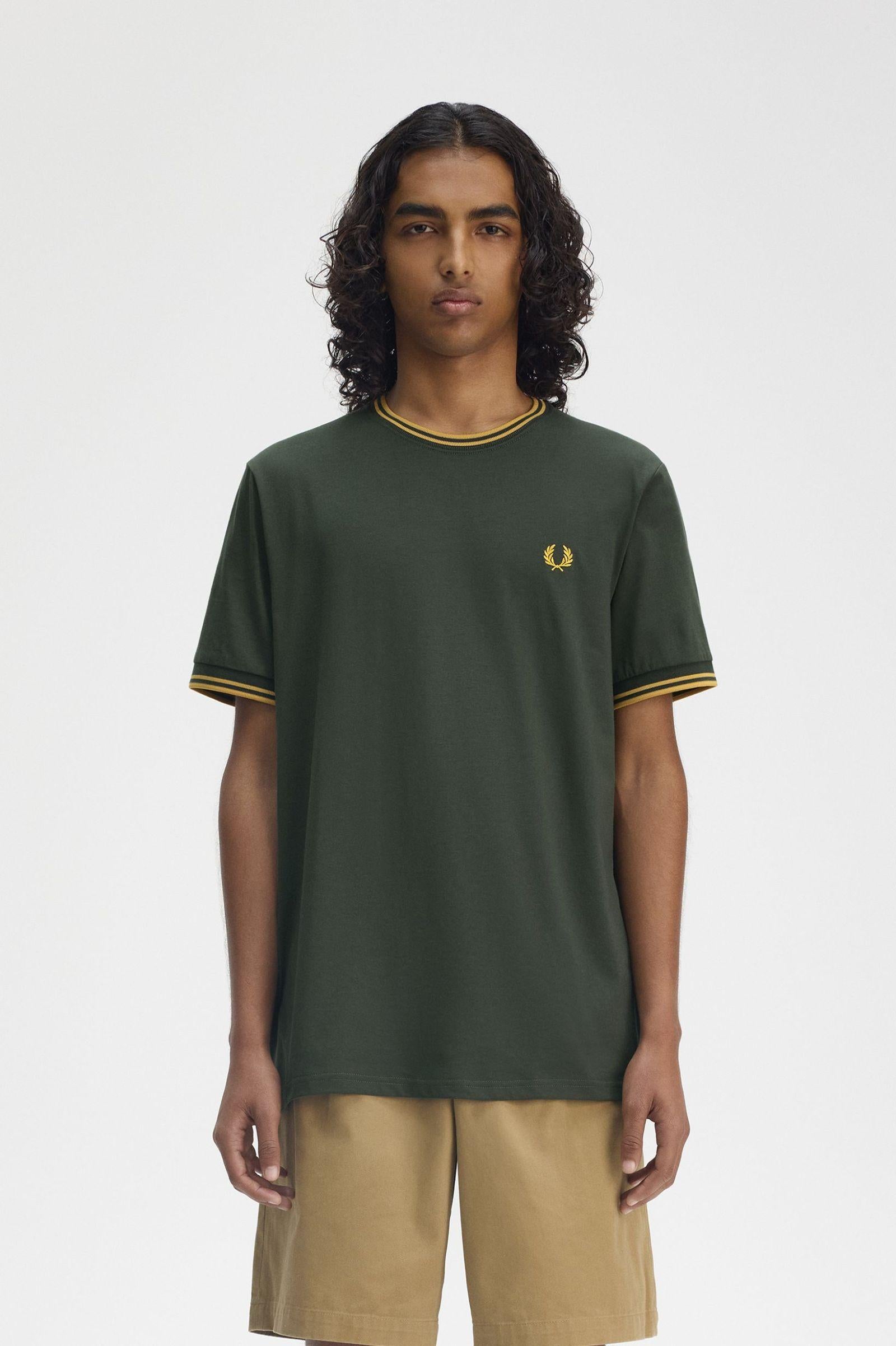 T-shirt con doppia riga M158853 Y22 FRED PERRY 