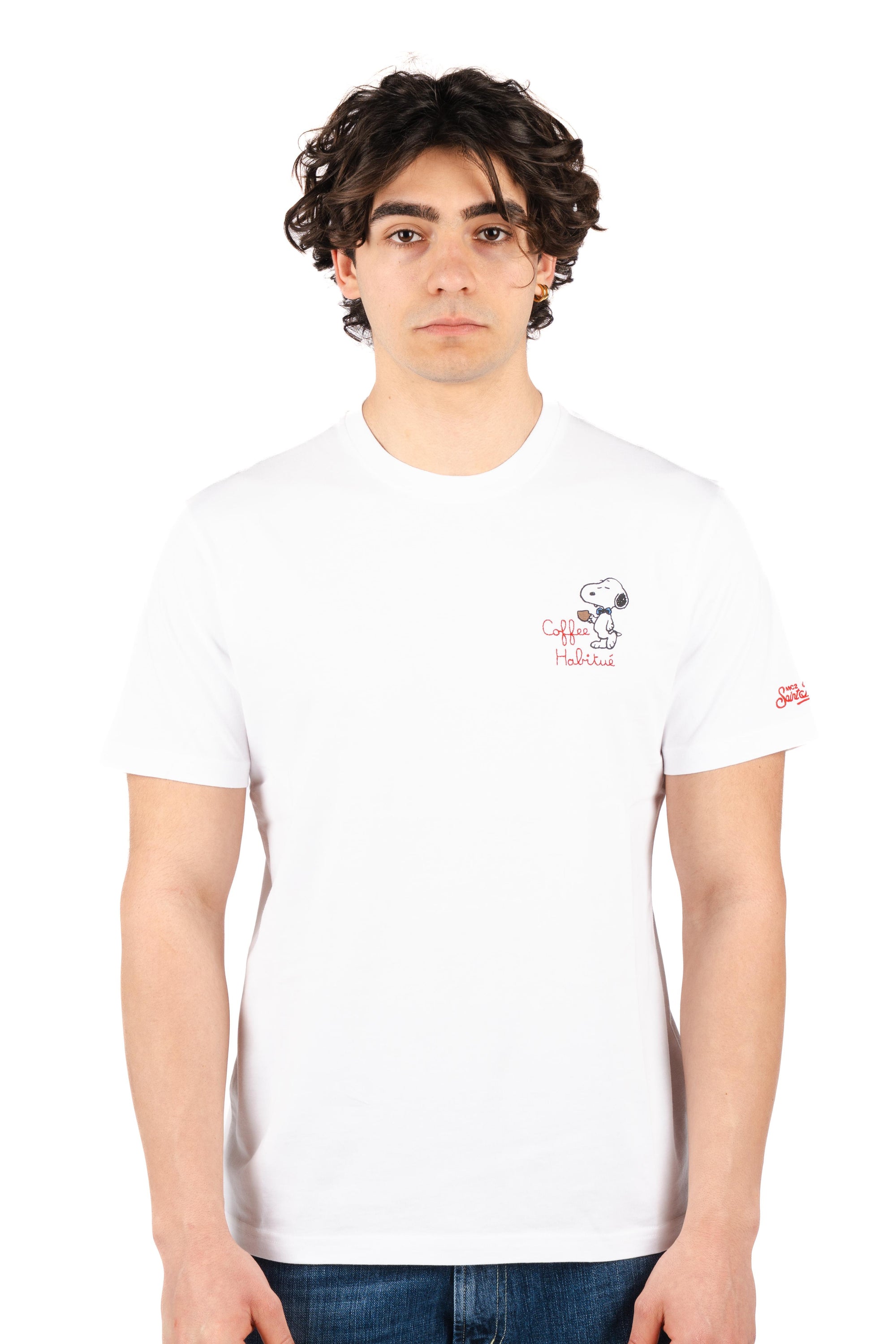 T-shirt Portofino ricamo Coffee Habitué POT0001 01623L MC2 SAINT BARTH 