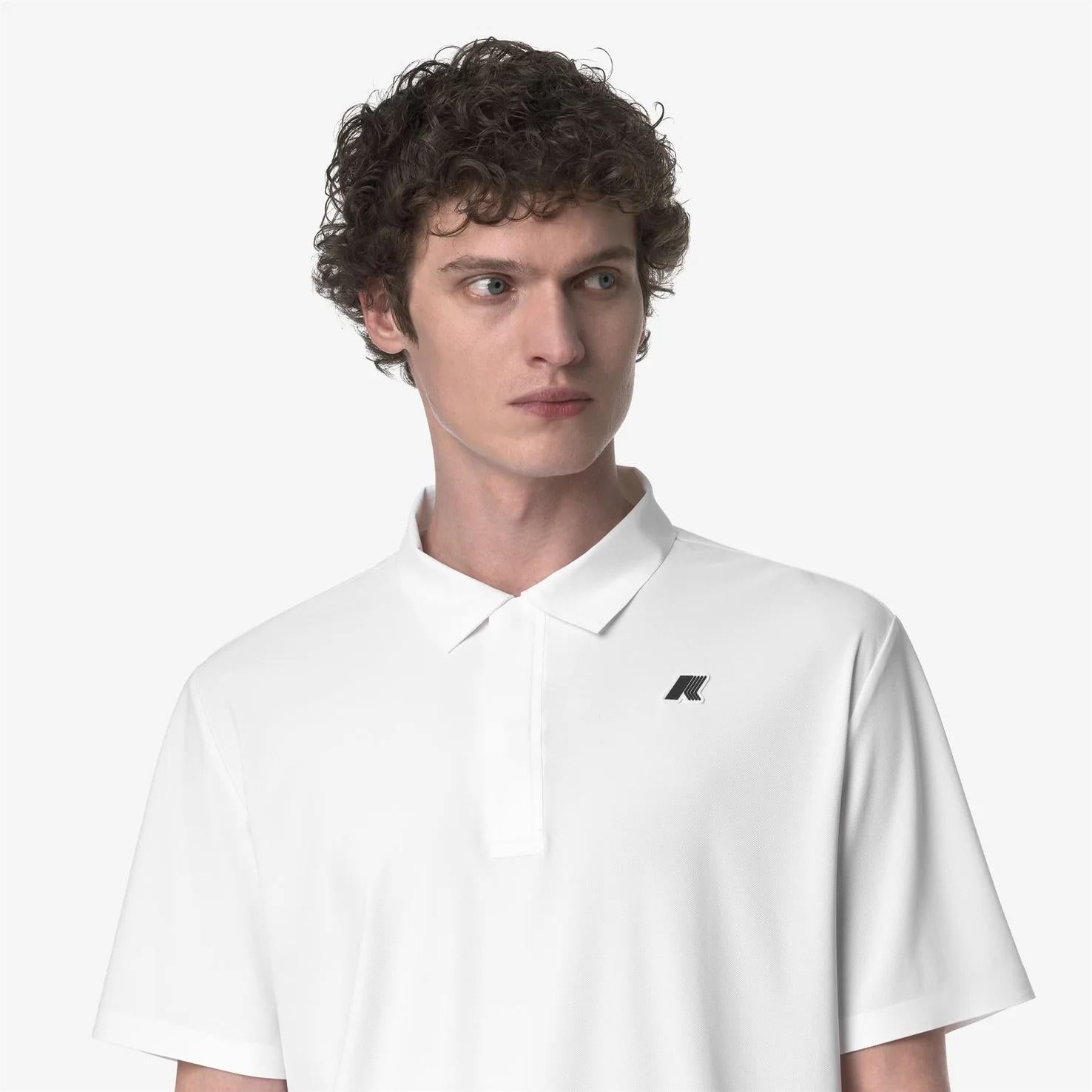 Polo da golf da uomo bianca brillante con tessuto elasticizzato K51346W UZ9 K-WAY 