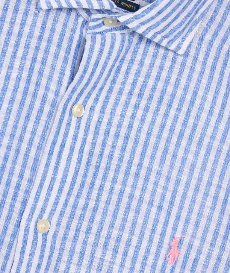 Camicia in lino a righe con pony ricamato 710B16700 001 POLO RALPH LAUREN 
