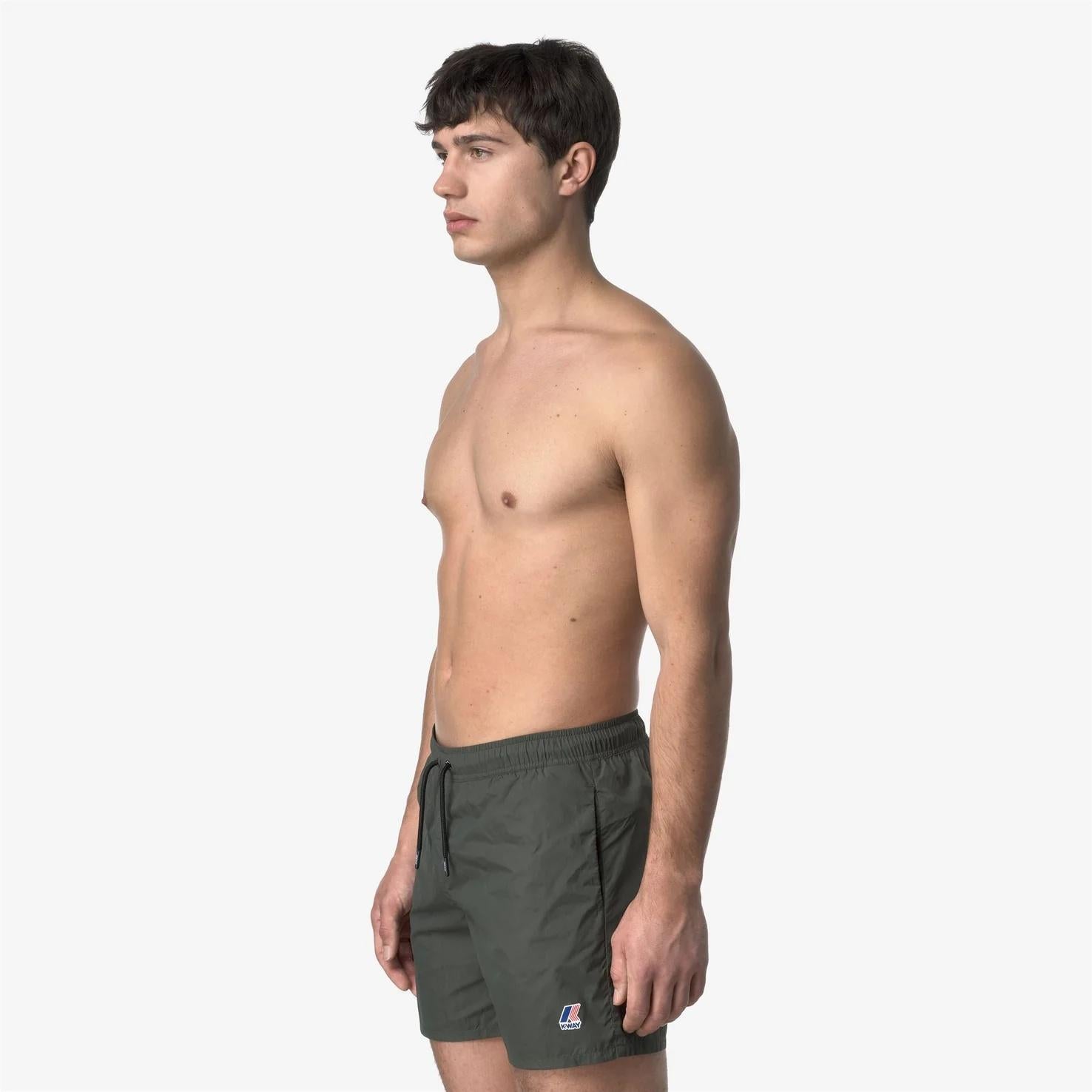 Costume da bagno da uomo ripiegabile verde con slip in rete K31357W WMR K-WAY 