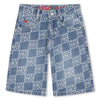 Bermuda in denim con monogramma