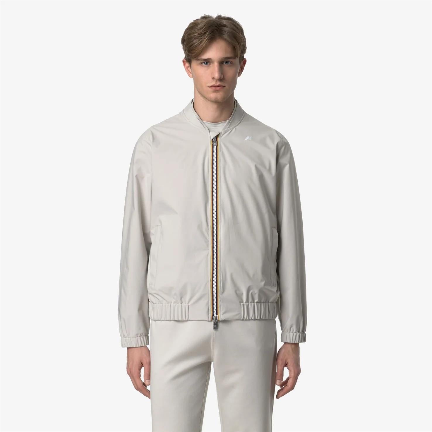 Giacca impermeabile slim fit da uomo beige per condizioni meteorologiche variabili K51376W 634 K-WAY 