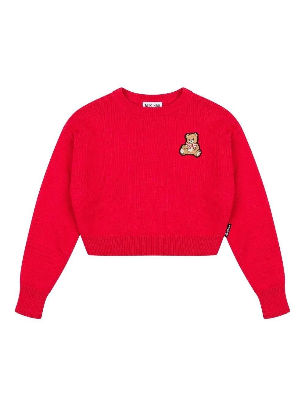 Maglione con motivo Teddy Bear HDW029LHE66 50109 MOSCHINO KID 