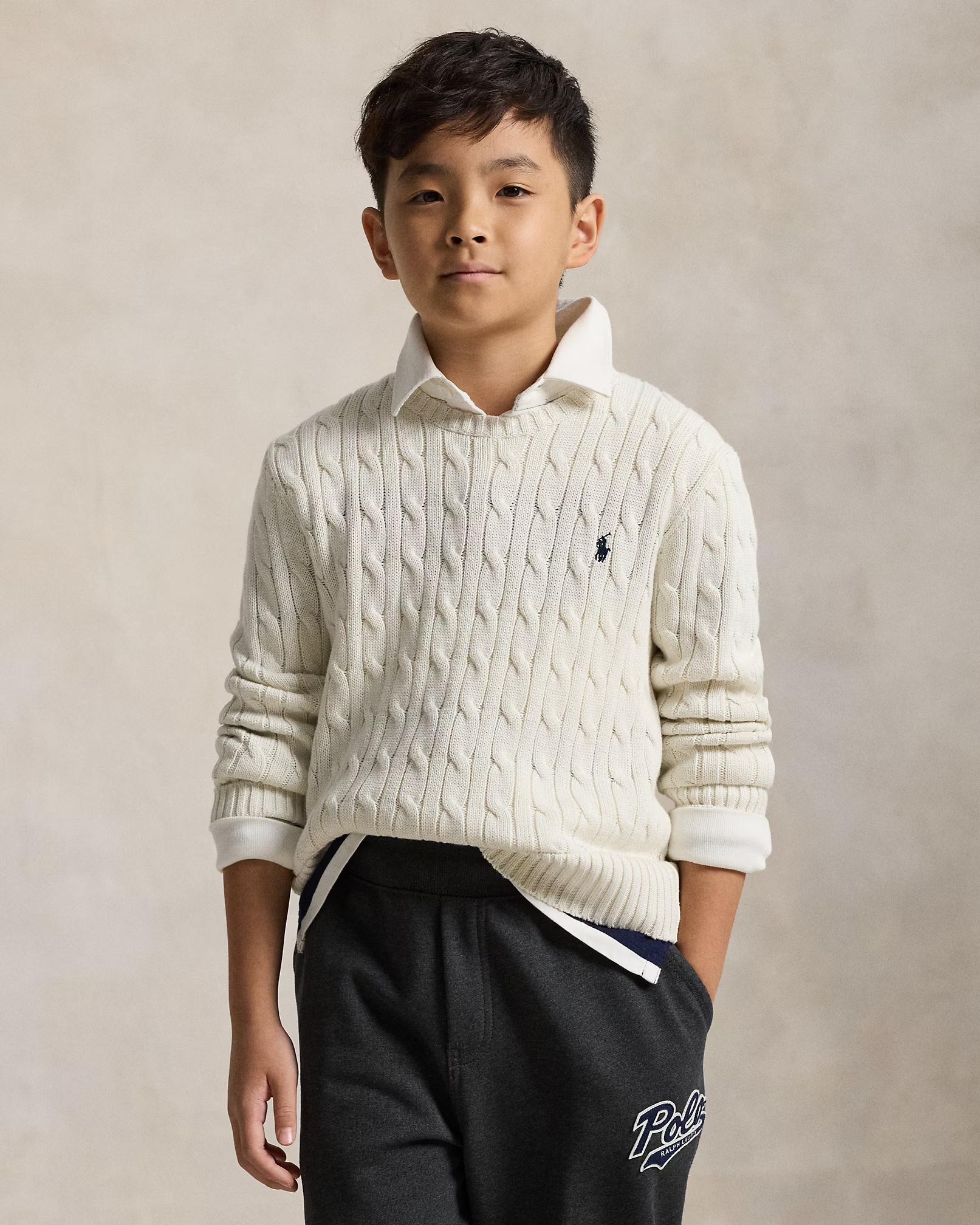 Maglia in cotone a trecce 323702674 024 POLO RALPH LAUREN 