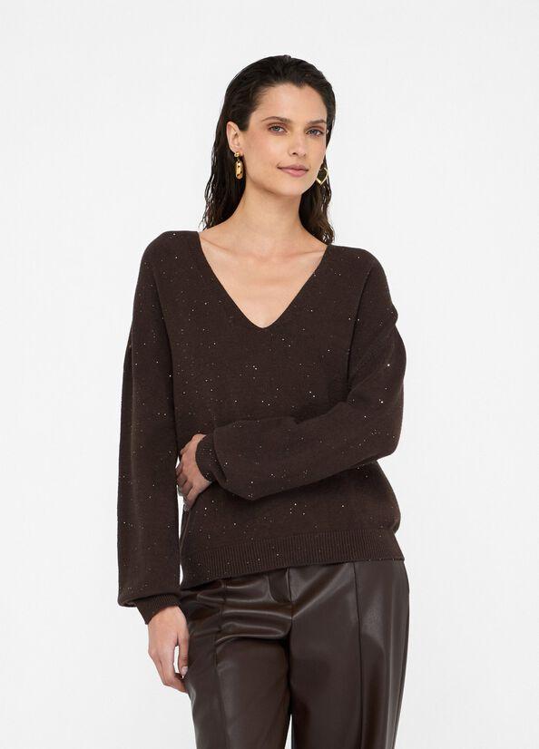 Maglia con micro paillettes MF5233MA27R A4367 LIU JO WHITE2 