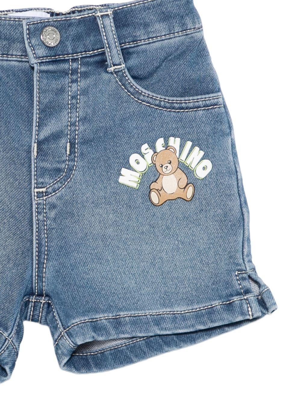 Shorts per neonato  con applicazione orso MUQ01PLDE17 40507 MOSCHINO BABY 