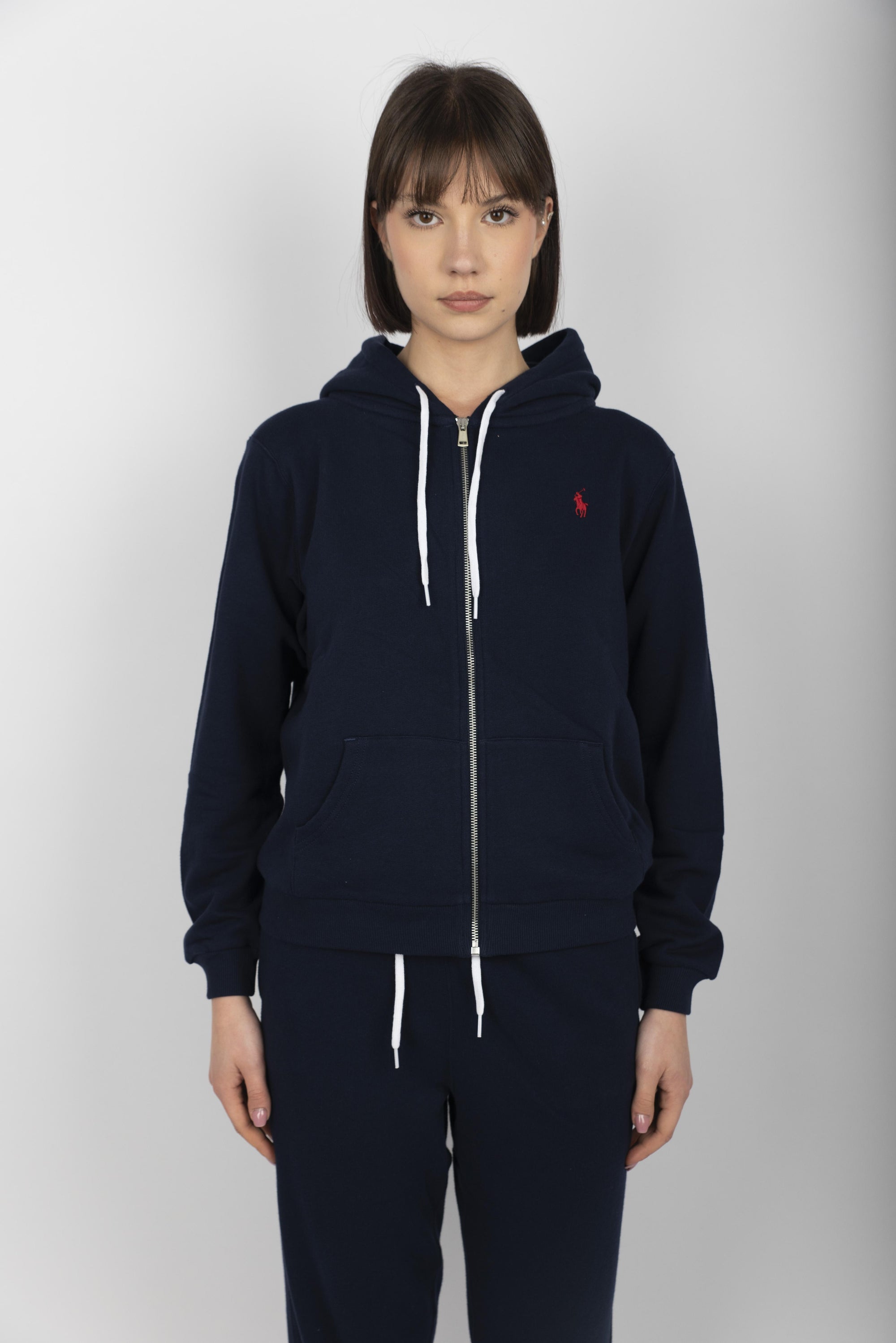 Felpa con cappuccio e cerniera blu navy crociera 211935584 009 POLO RALPH LAUREN 