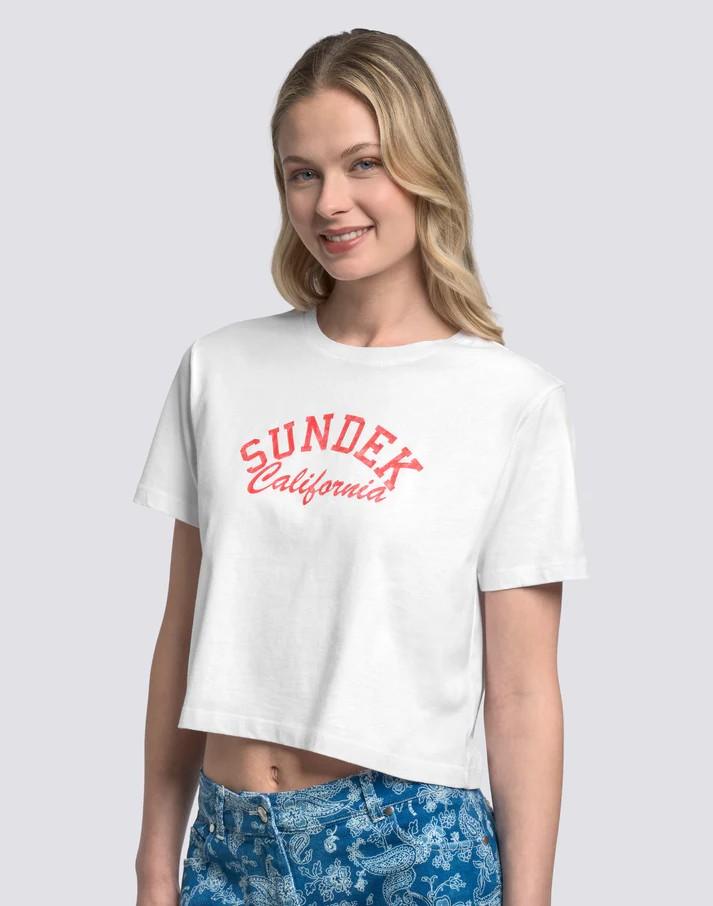 T-shirt cropped W748TEJS000 00601 SUNDEK 
