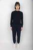 Maglia a girocollo in cotone pullover blu cacciatore