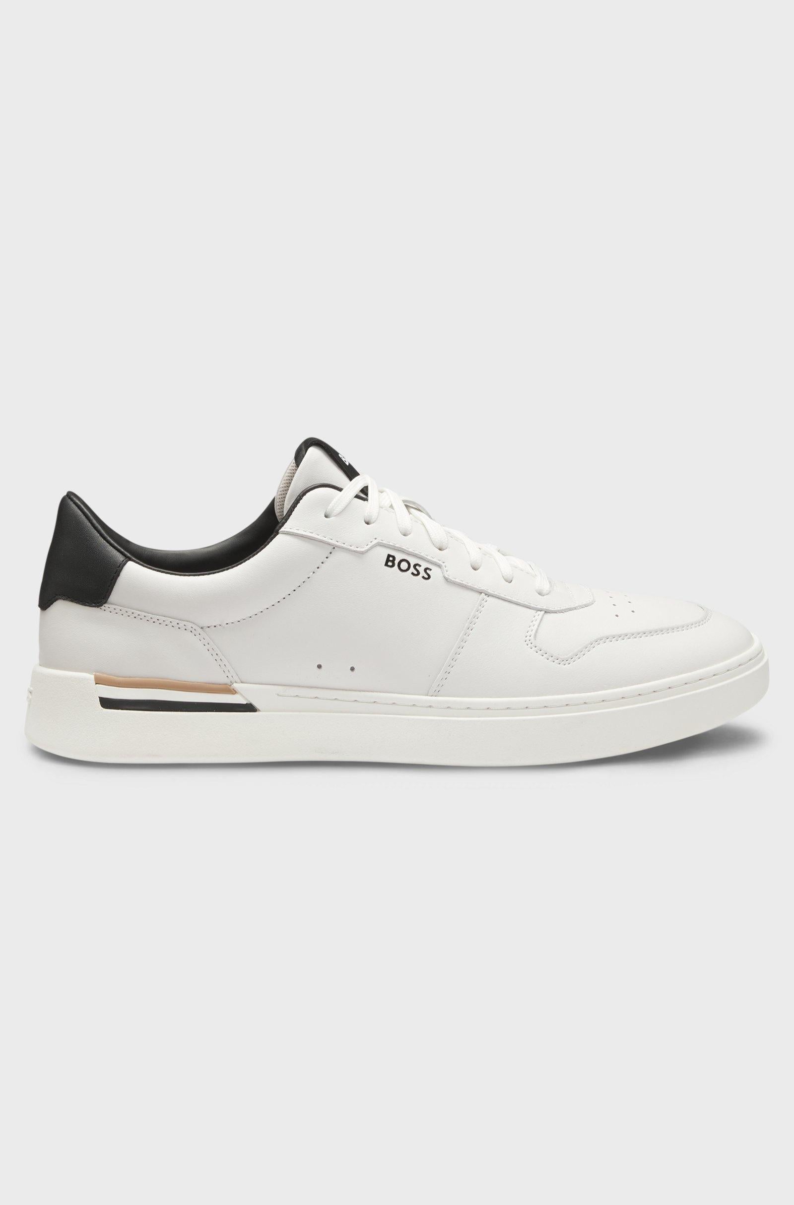Sneakers in pelle con dettagli logo 50542538 140 BOSS SHOES 
