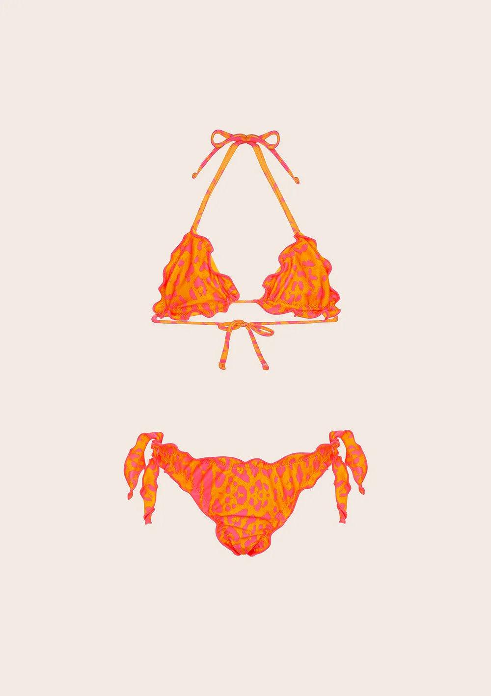 Bikini Bambina Triangolo con Slip Regolabile Fantasia arancione G1C05TAX 02 F**K 