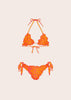 Bikini Bambina Triangolo con Slip Regolabile Fantasia arancione