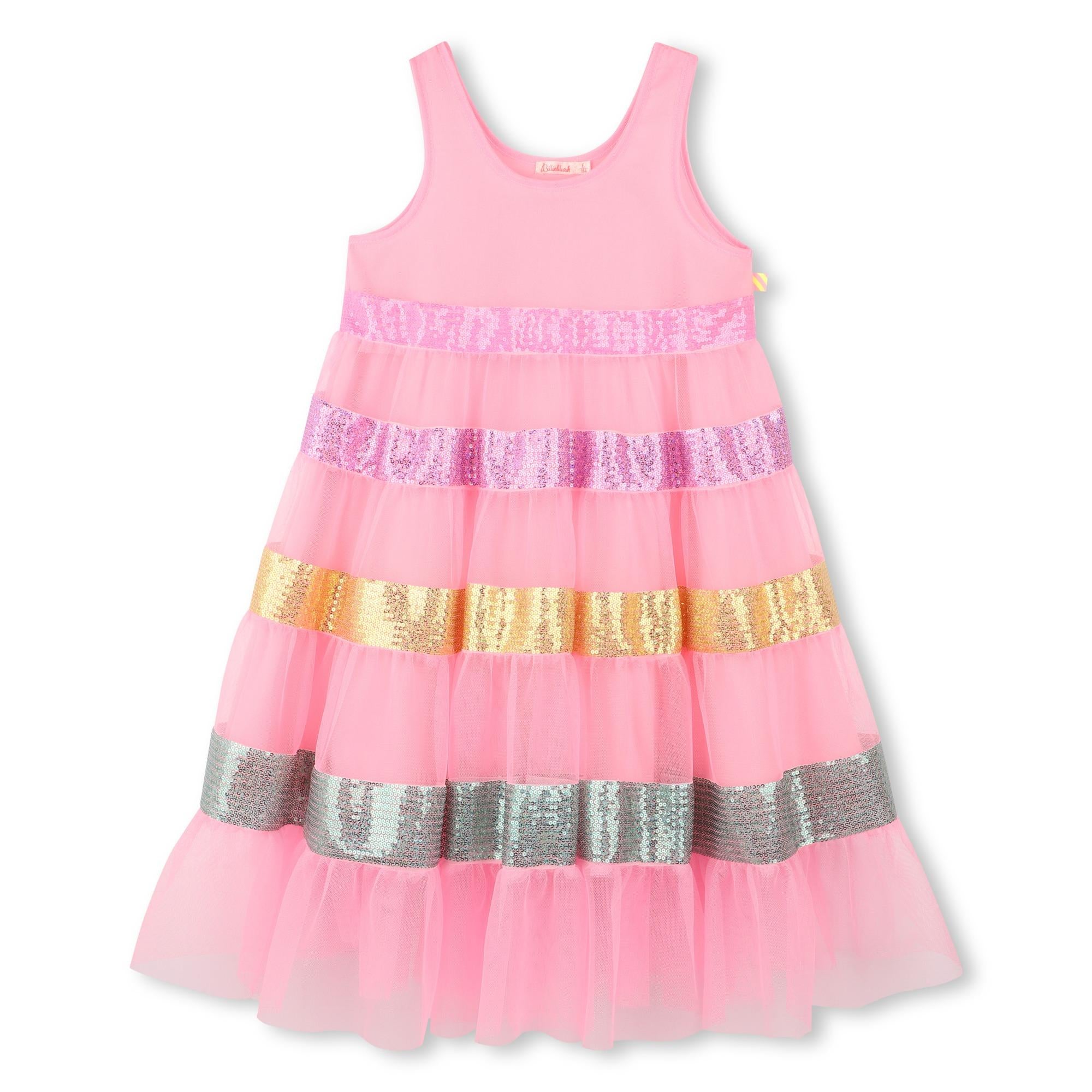 Vestito in tulle con bretelle U20965 462 BILLIEBLUSH 