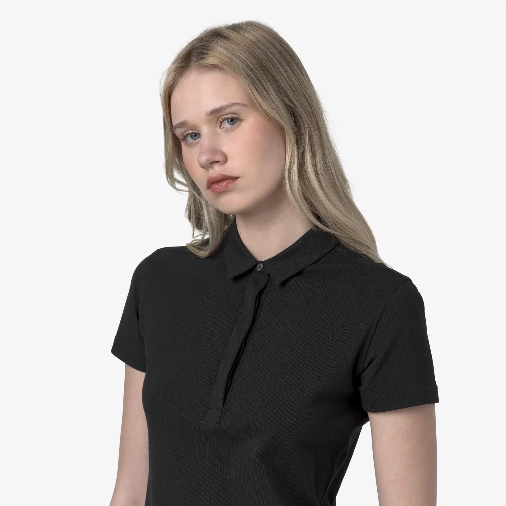 Polo Amedea Pique donna nero K1127GW USY K-WAY 