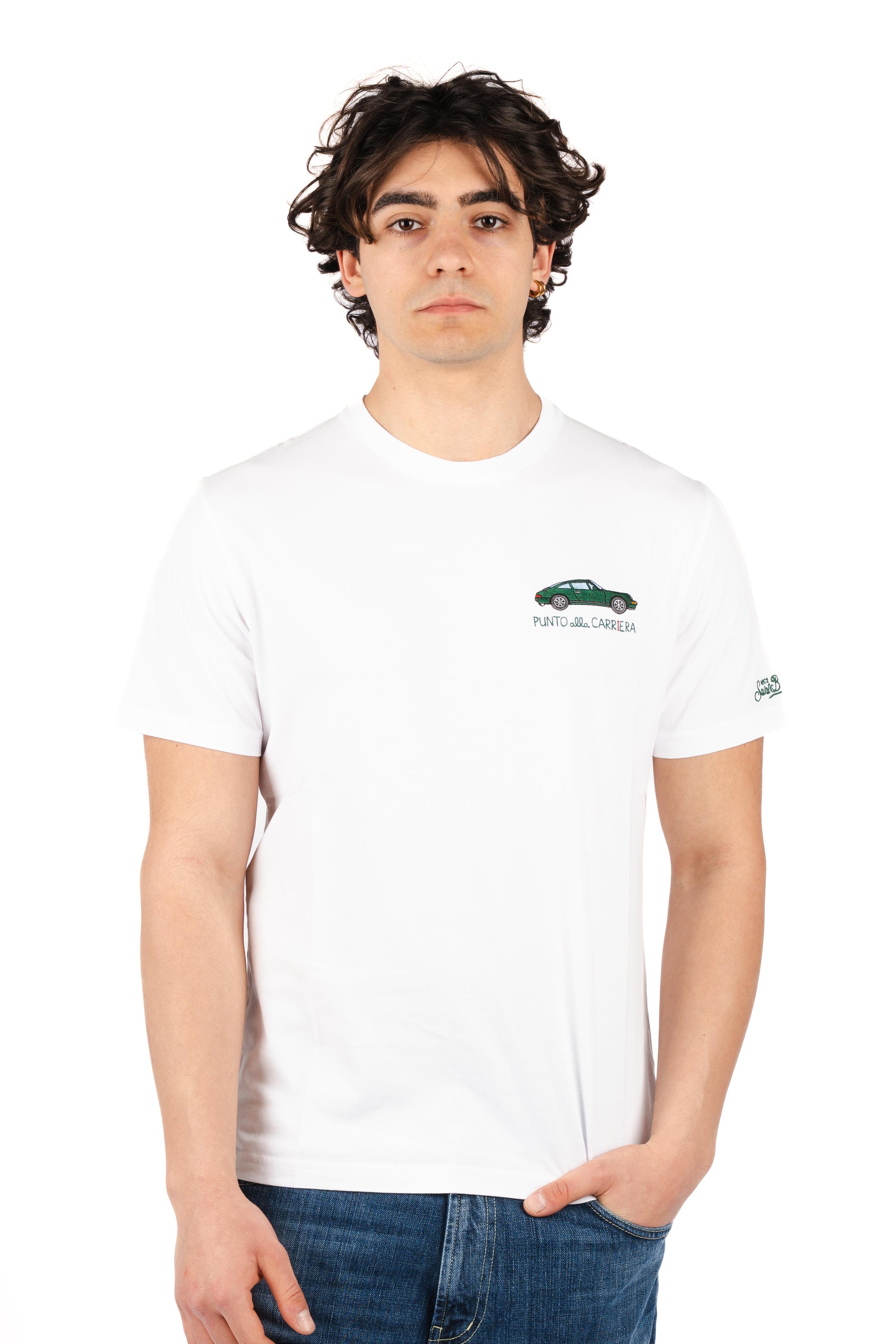 T-shirt Portofino ricamo Punto alla carriera POT0001 00322L MC2 SAINT BARTH 