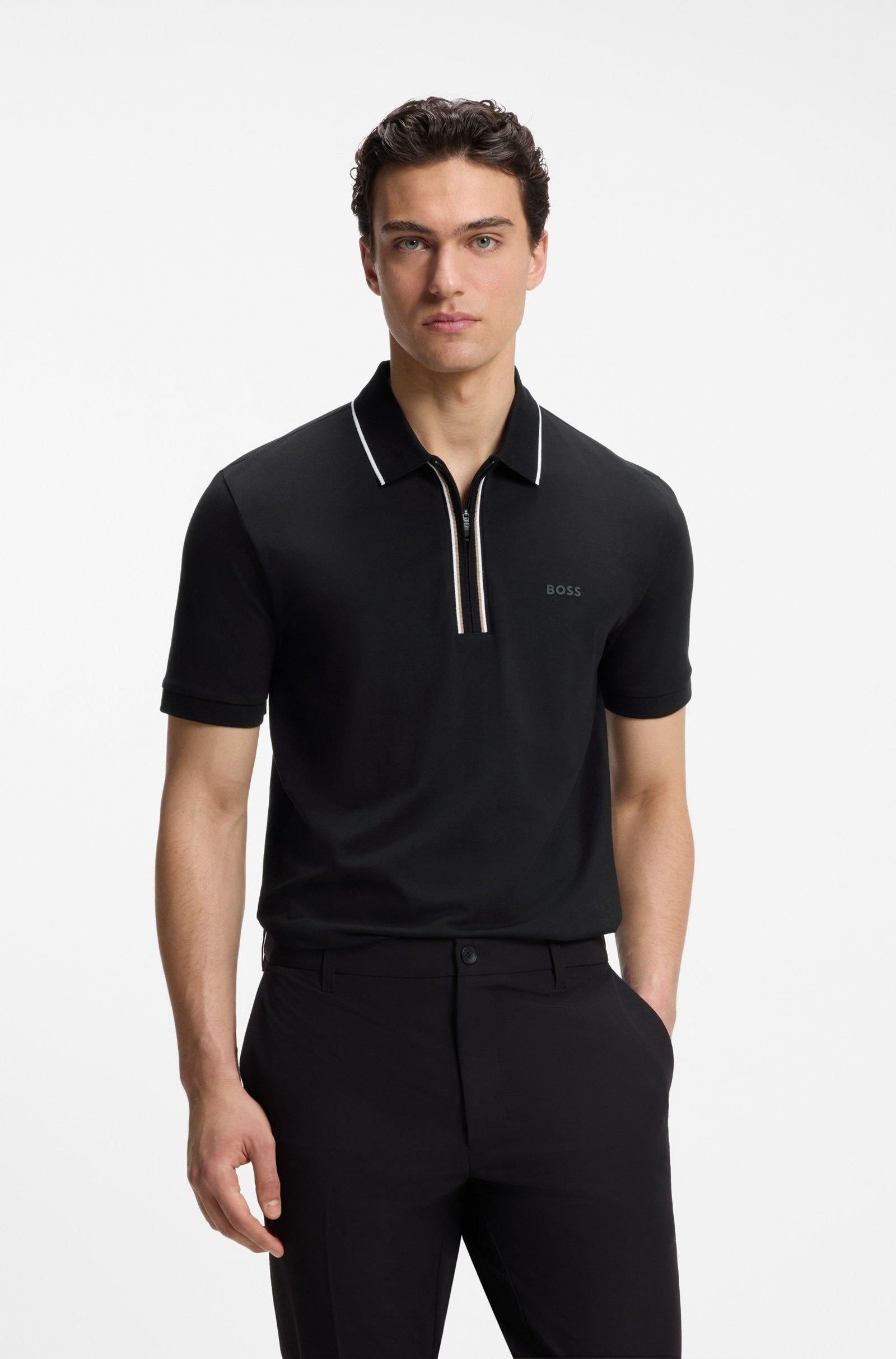 Polo sportiva slim-fit in cotone elasticizzato 50555698 001 BOSS 
