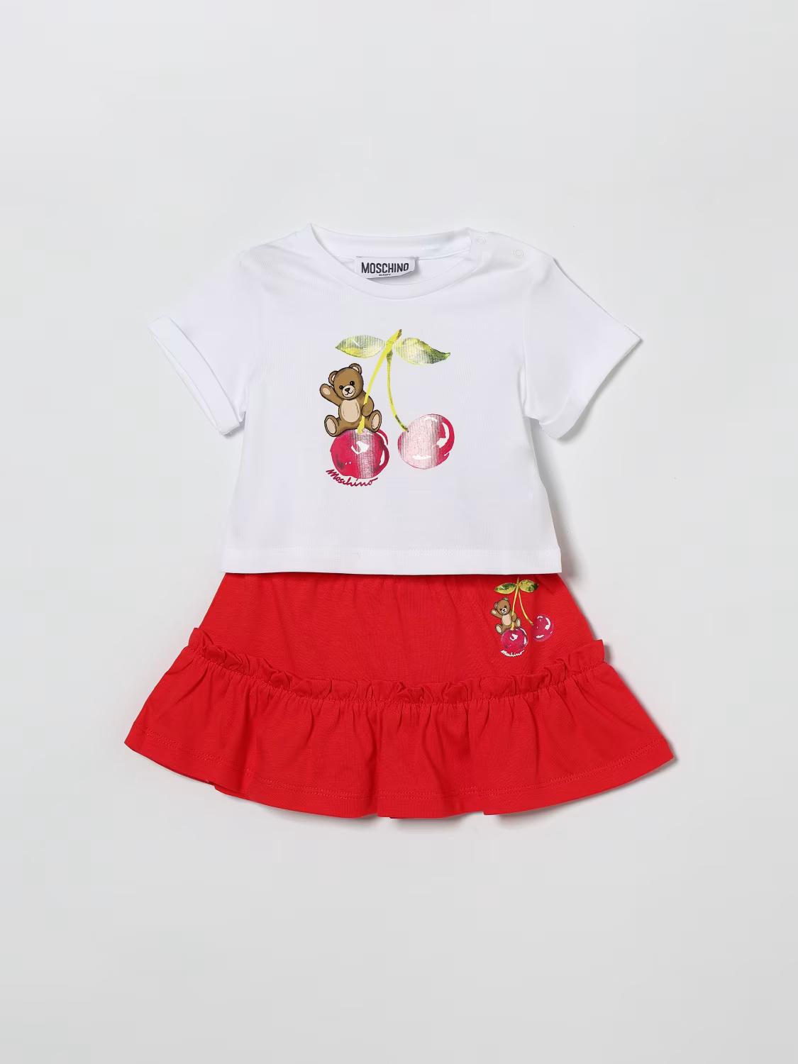 Coordinato con stampa Teddy MDG01TLAA02 82298 MOSCHINO BABY 
