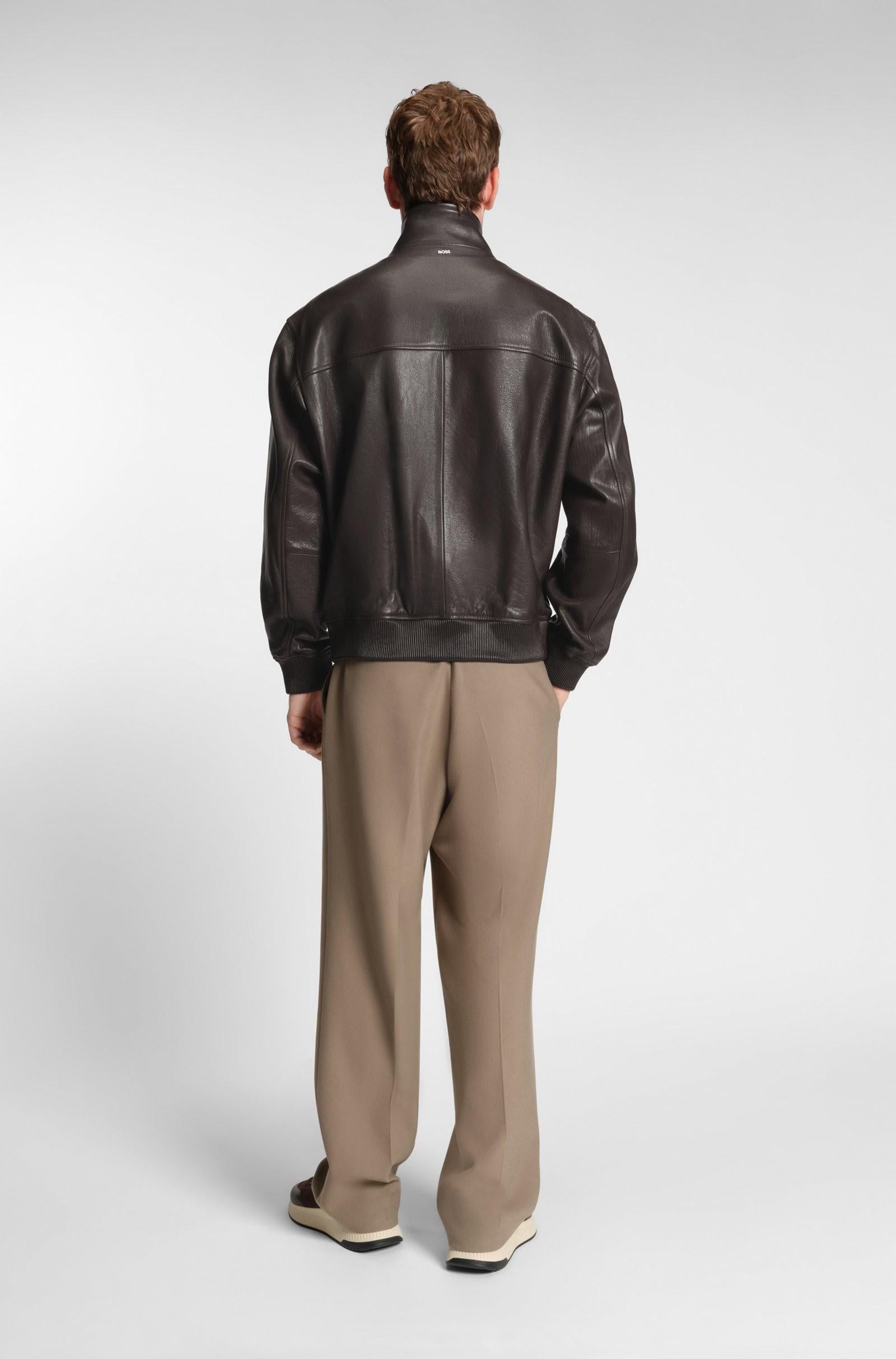 Giubbotto in nappa con zip doppia 50547589 202 BOSS 
