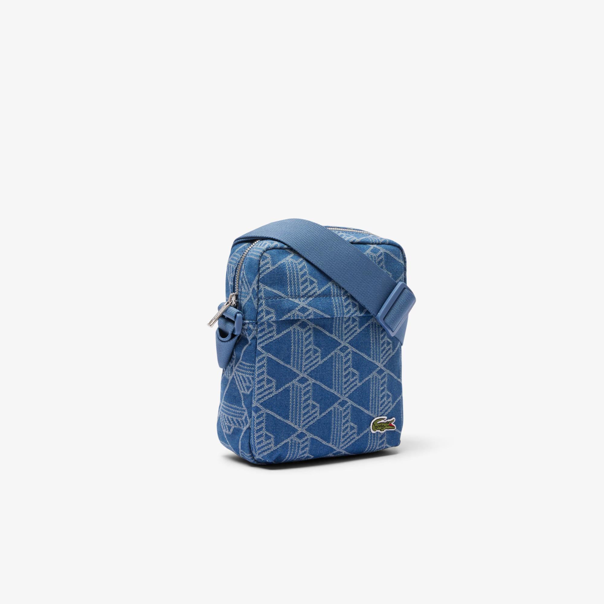 Borsa a tracolla in cotone con stampa monogramma NU4869 Q74 LACOSTE ACCESSORI 