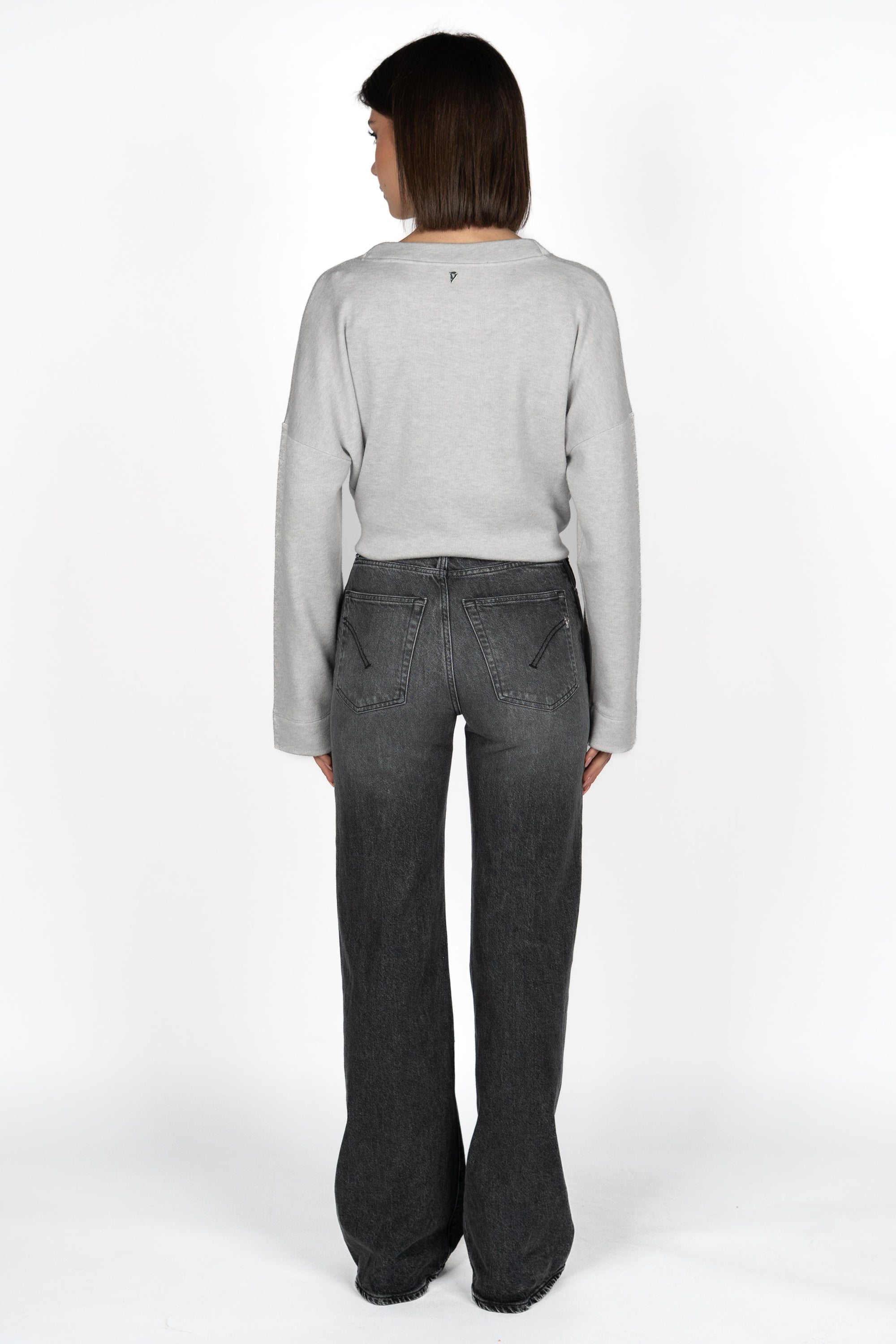 Jeans Amber wide leg in denim stretch DP619DSE377LO1 999 DONDUP 