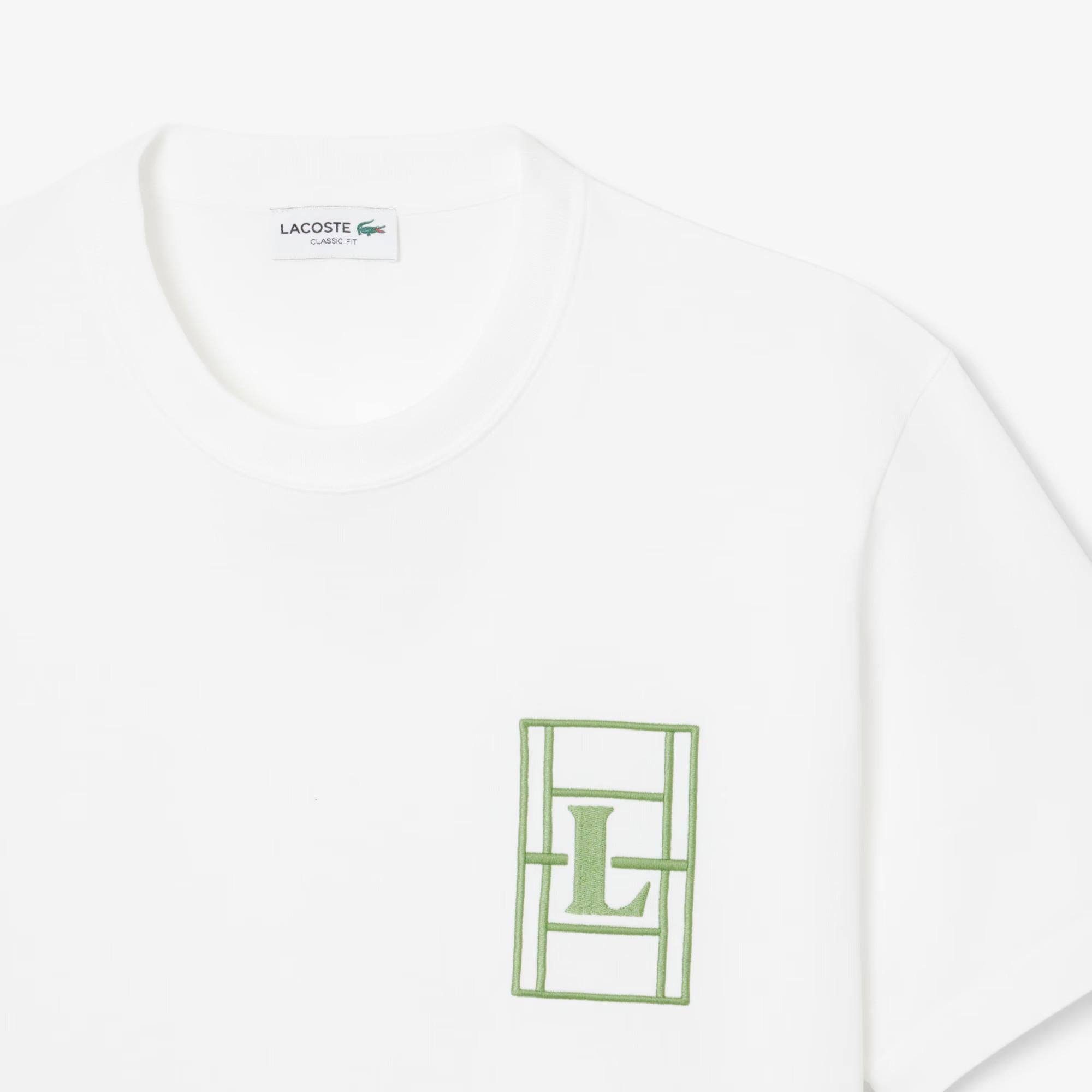 T-shirt in jersey pesante ricamato TH1716 001 LACOSTE 