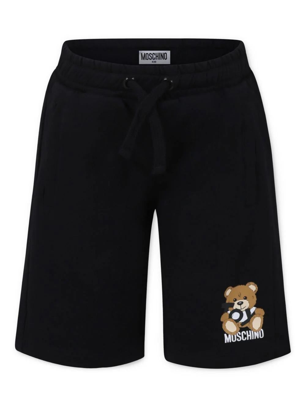 Shorts con stampa Teddy Bear HUQ02ALCA19 60100 MOSCHINO KID 