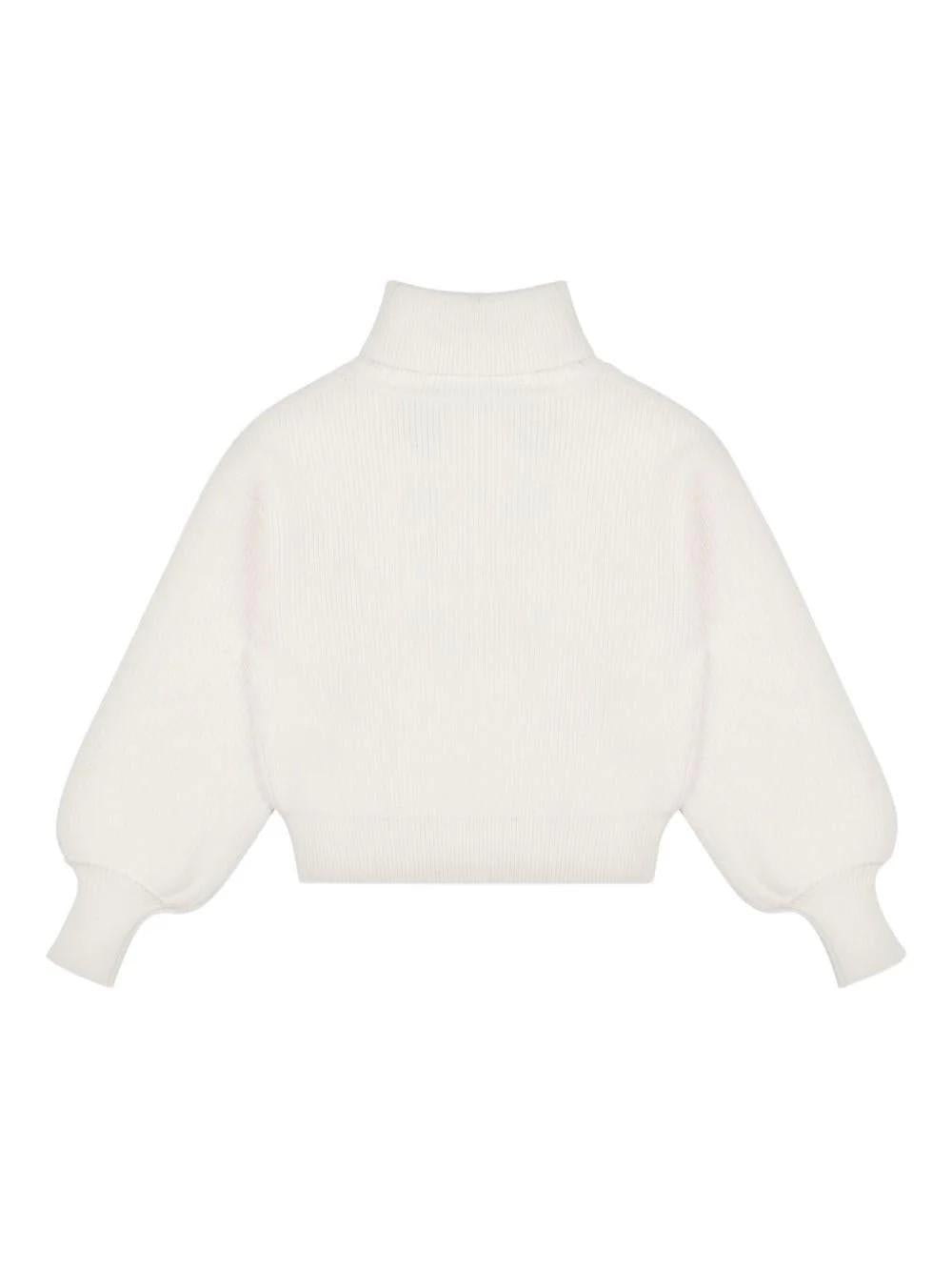 Maglione con ricamo con motivo orsetto HDW02ALHE77 10063A MOSCHINO KID 