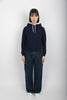 Pullover con cappuccio in felpa blu navy crociera