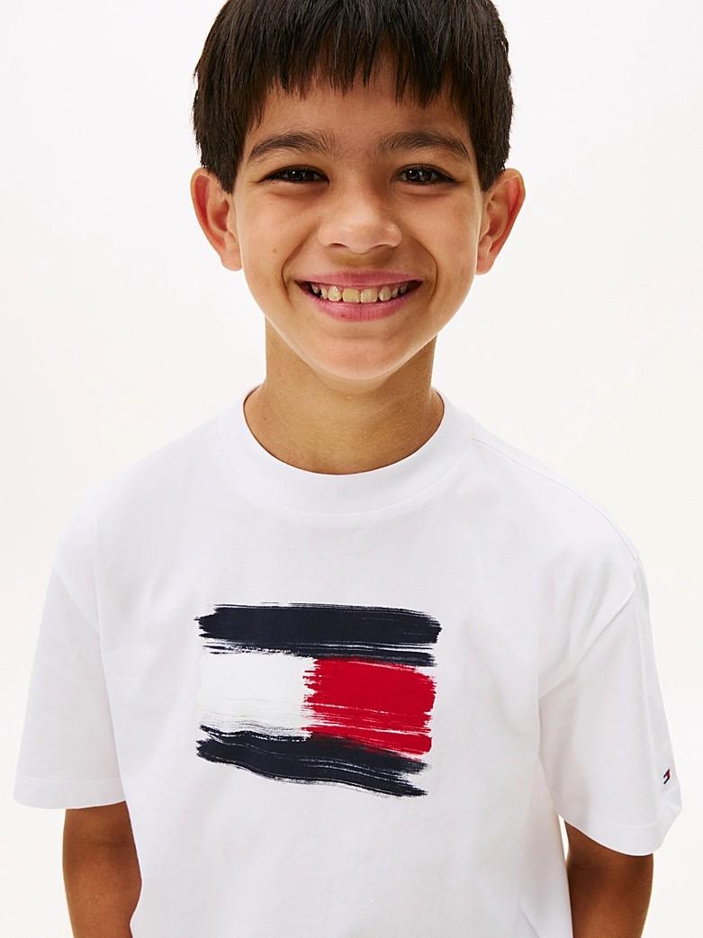 T-shirt in puro cotone con bandiera KB0KB10111T YBR TOMMY HILFIGER 