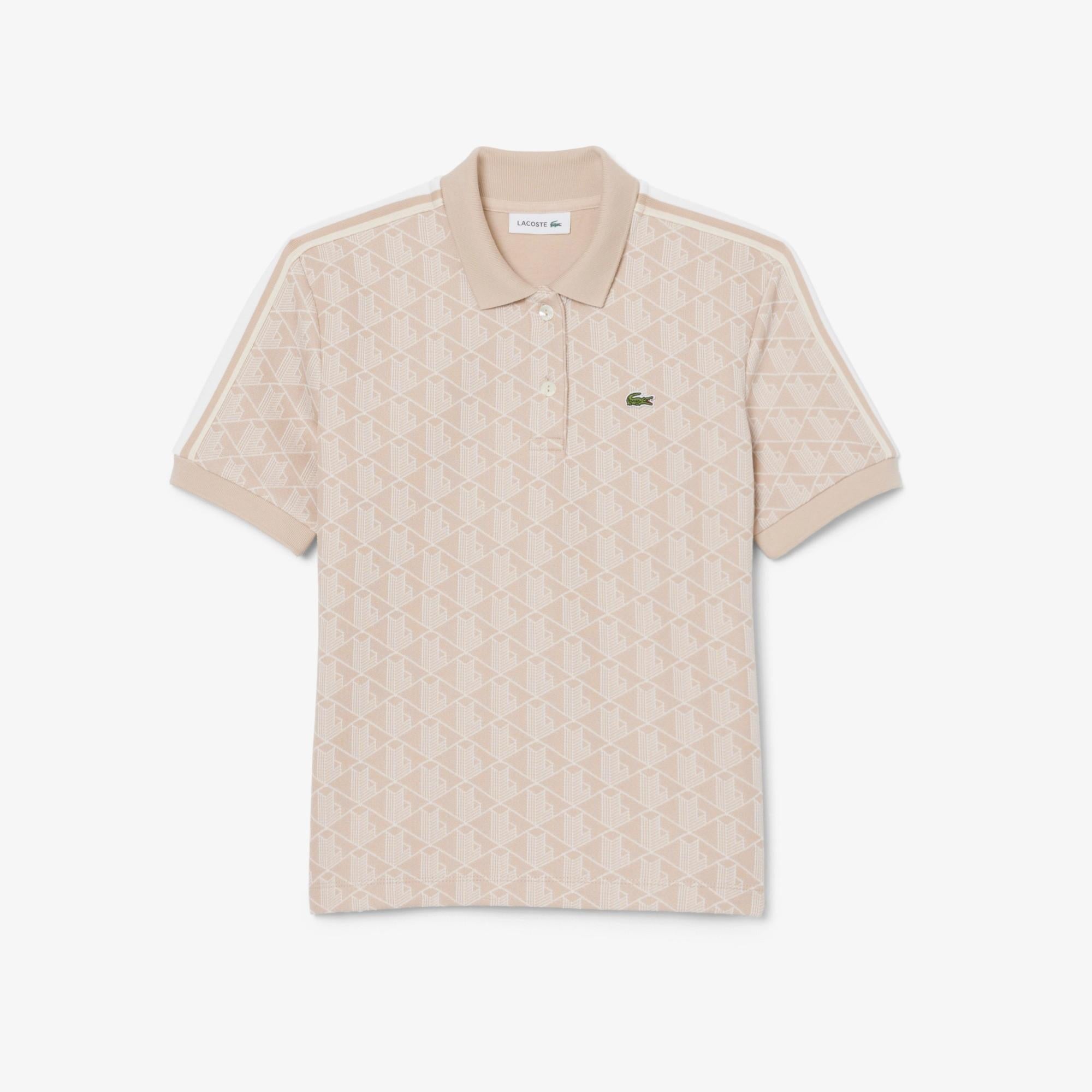 Polo slim fit in jacquard con monogramma DF3364 8GI LACOSTE 