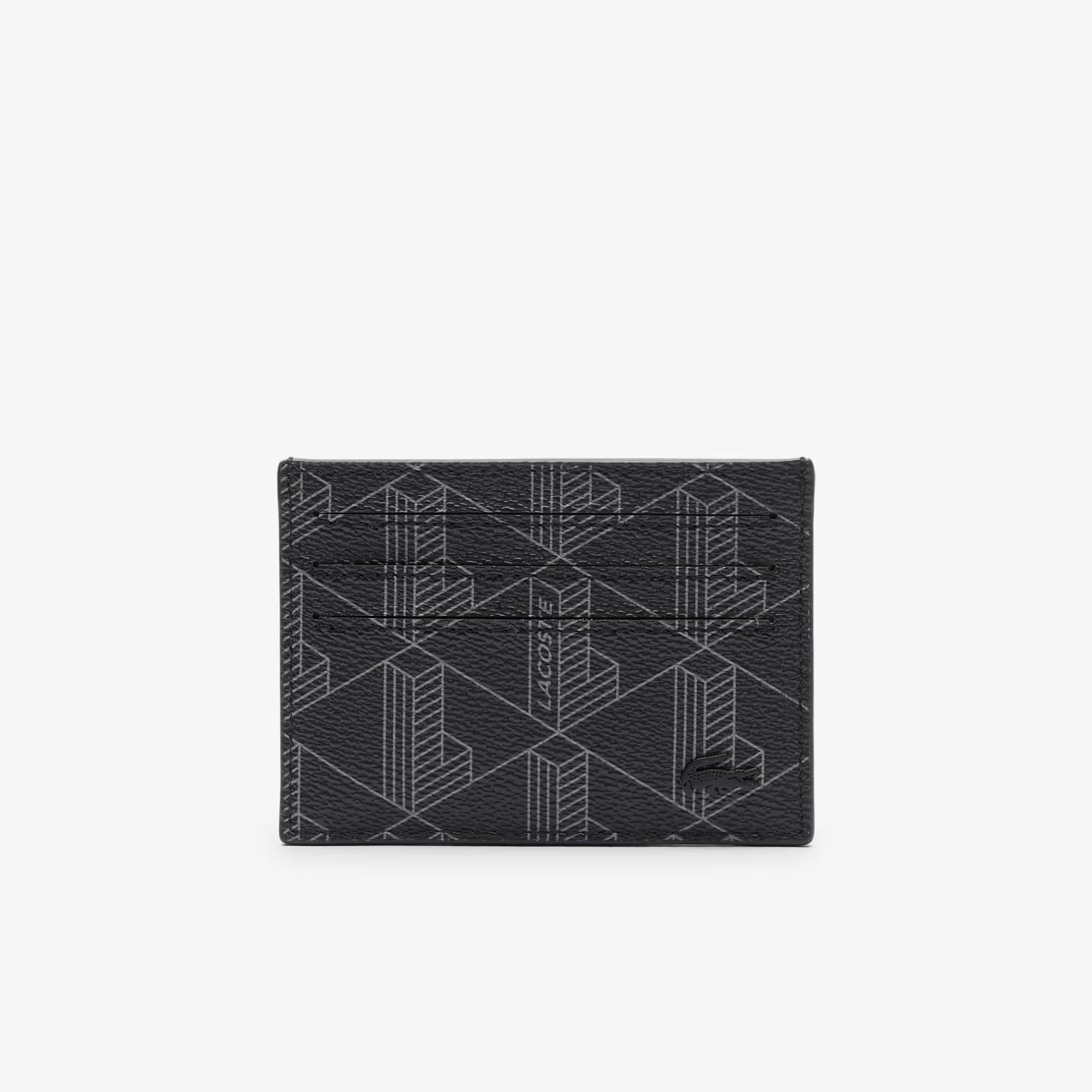 Porta carte da uomo in canvas con stampa di monogramma The Blend NH3719 H45 LACOSTE ACCESSORI 