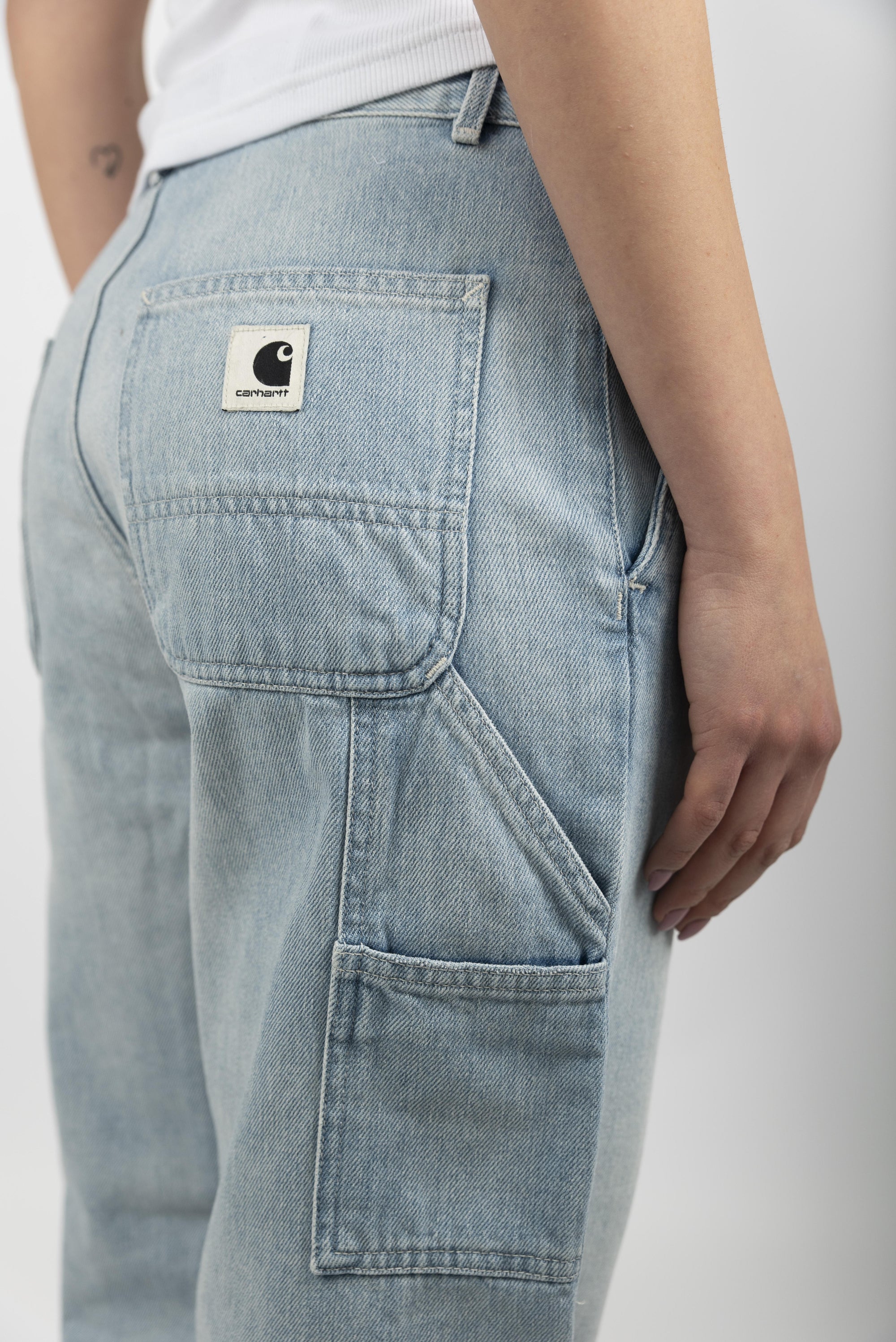Pantaloni jeans Women's Pierce Pant Straight blue light stone washed  I031251 0147 CARHARTT WIP 
