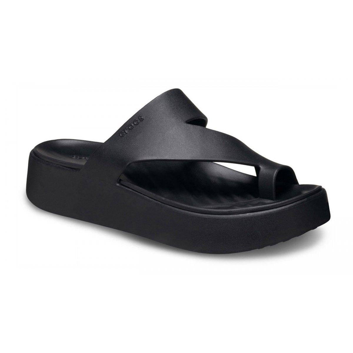 Getaway Platform Toe Loop Donna Black CR210834 BLK CROCS 